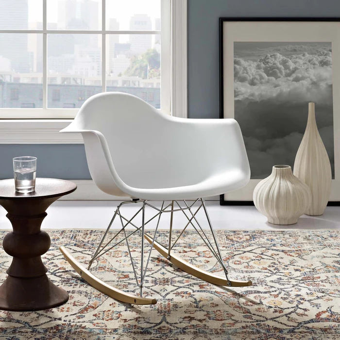Fauteuil à bascule en plastique moulé Eames