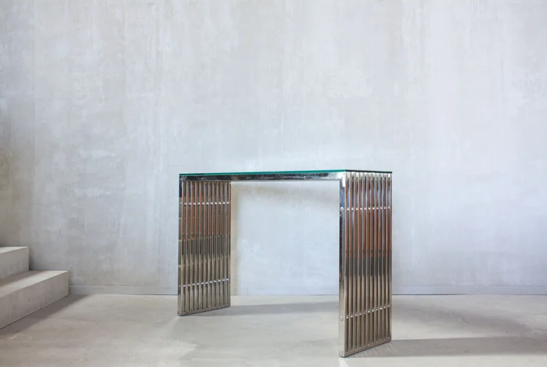 Table console en ardoise avec verre