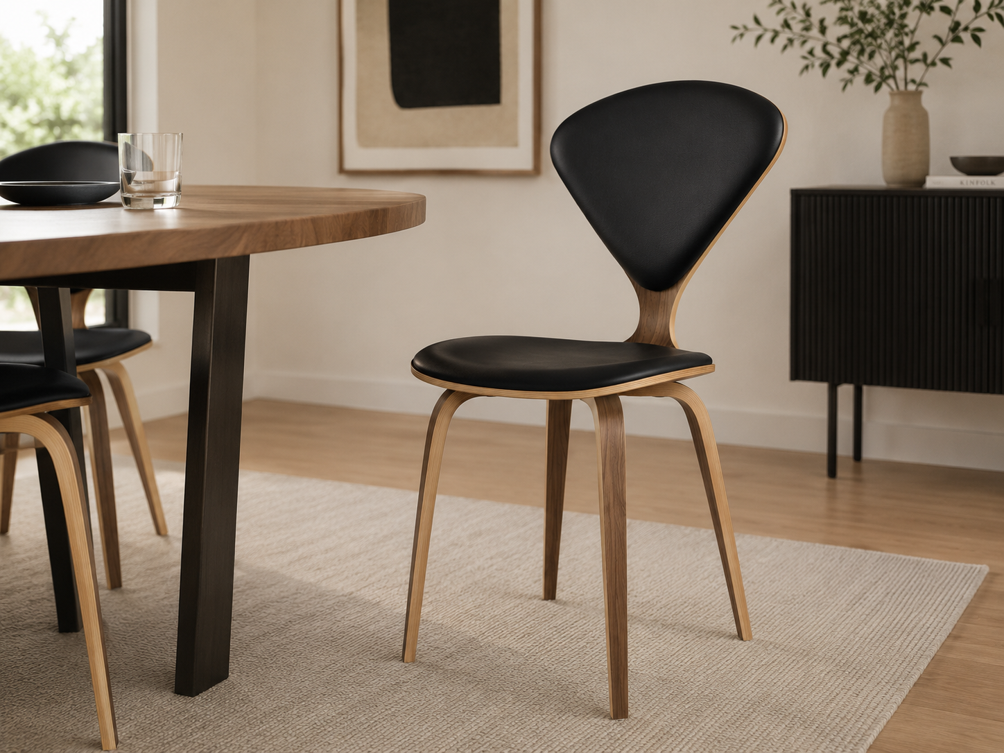 Norman Cherner PU Leather Dining Chair