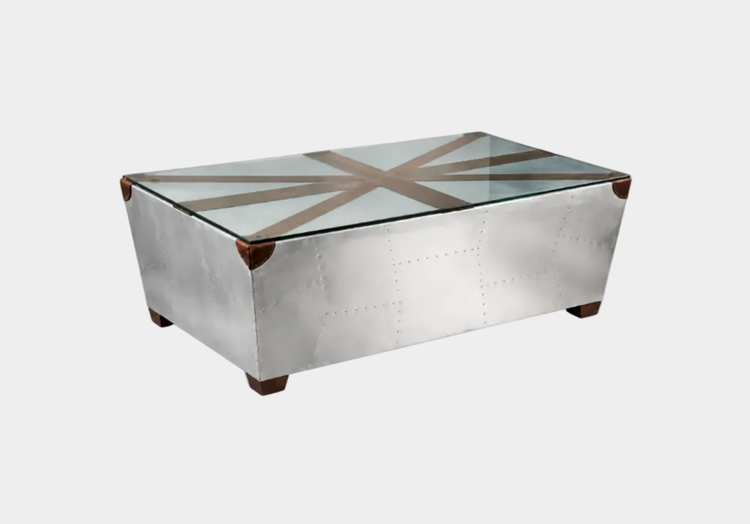 Table basse en verre aviateur