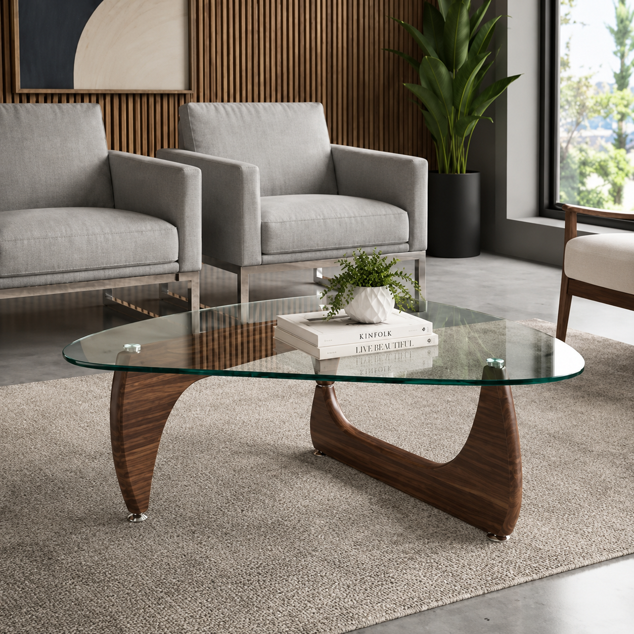 Table basse Noguchi - Crochets en métal