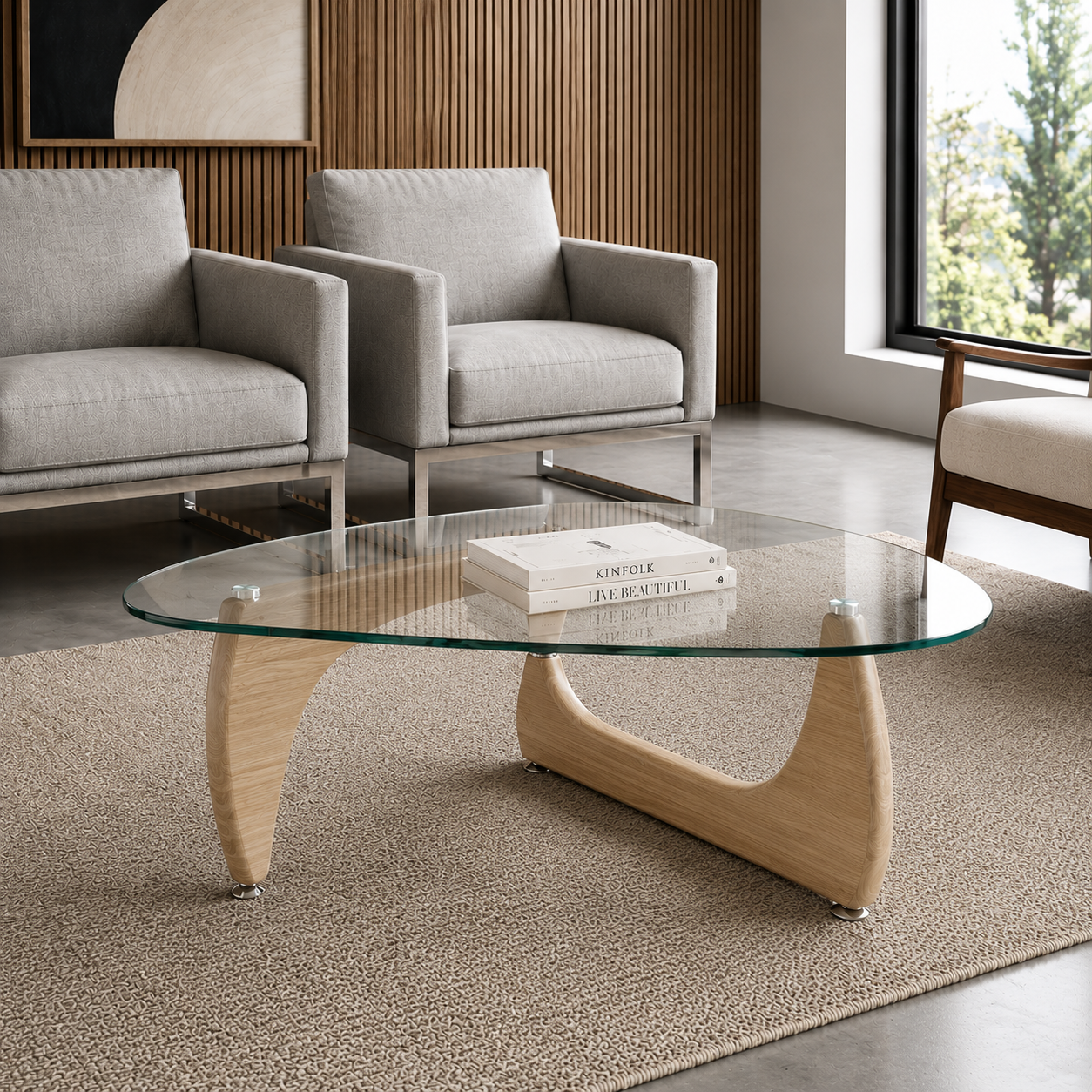 Table basse Noguchi - Crochets en métal
