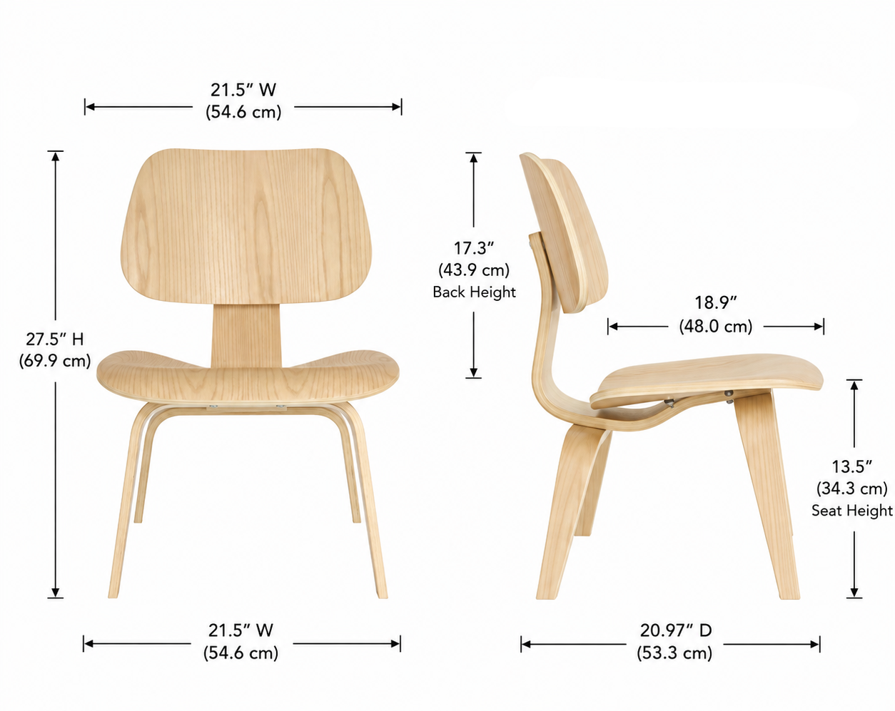 Eames Molded Plywood Lounge Chair Wood Base