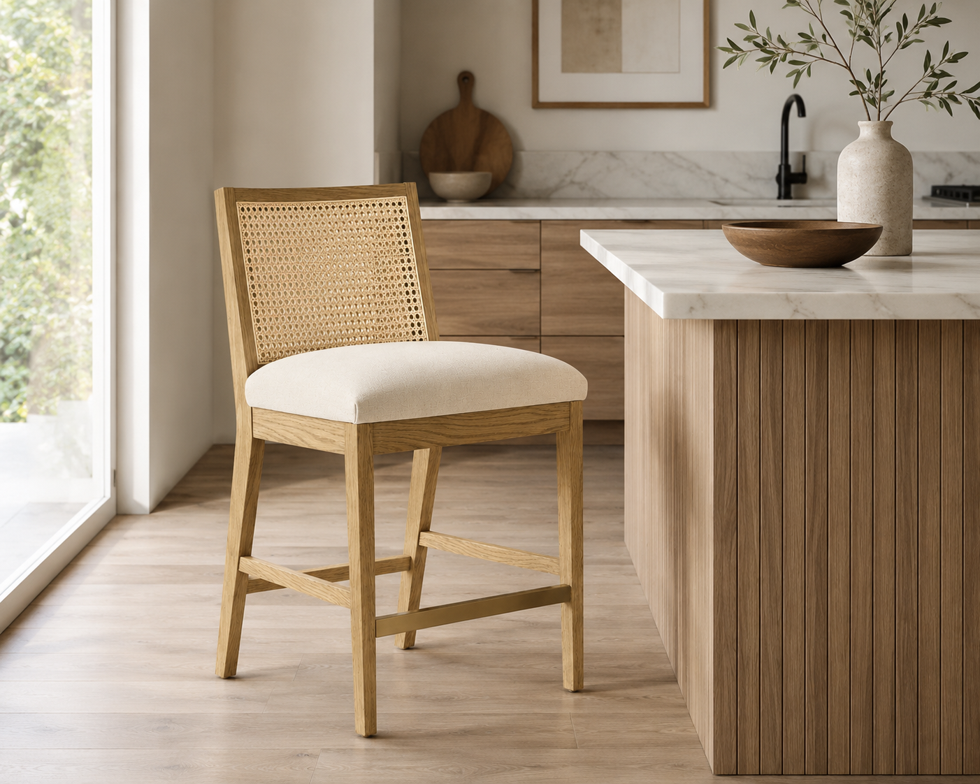 Tabouret en rotin de Lisbonne