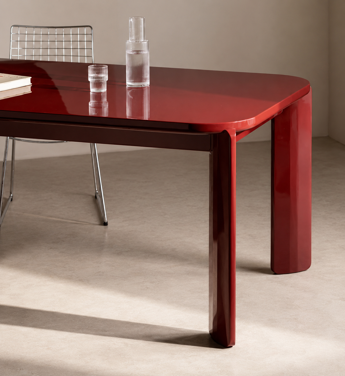Ginebra Wine Red MDF Dining Table - Reproduction