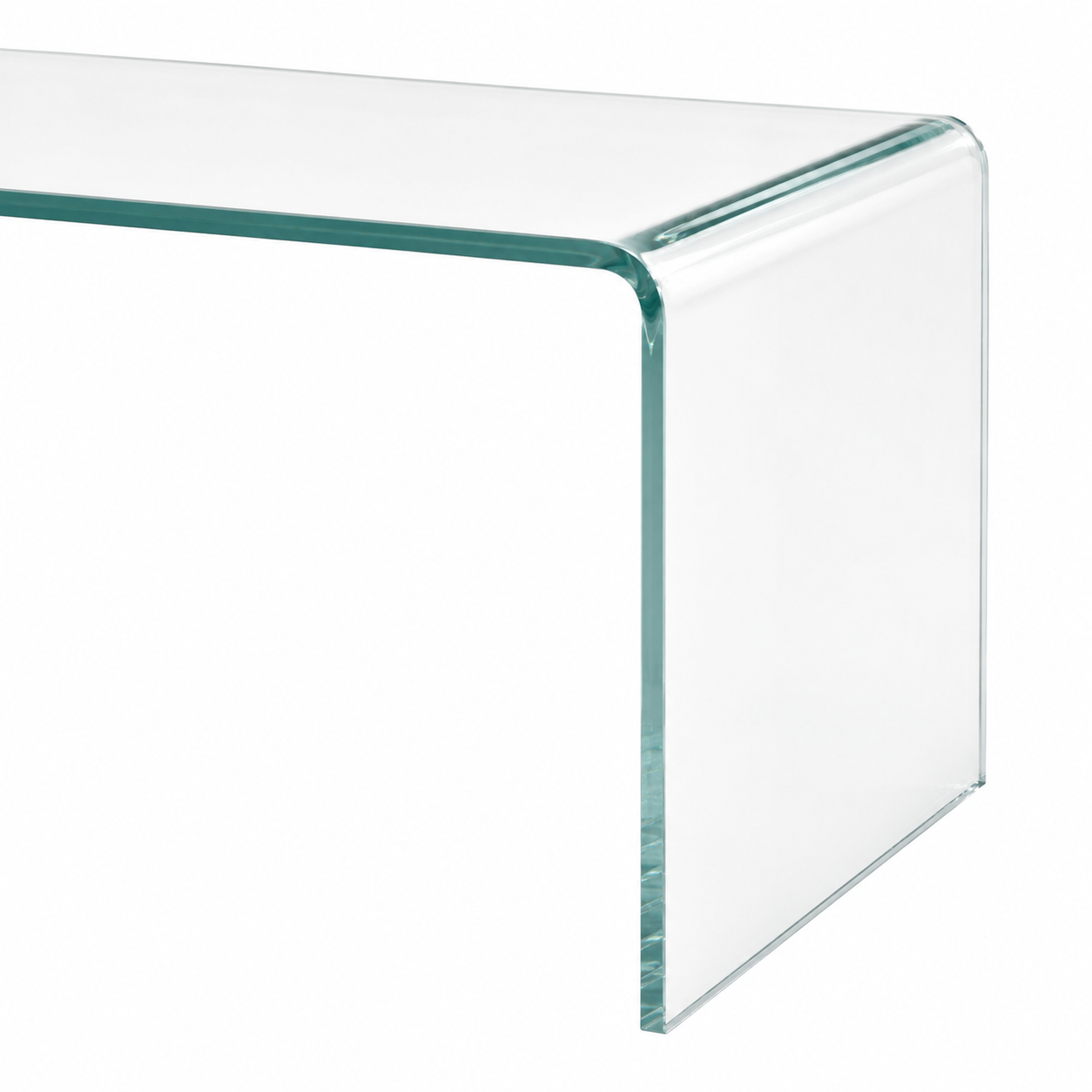 Table basse en verre courbé