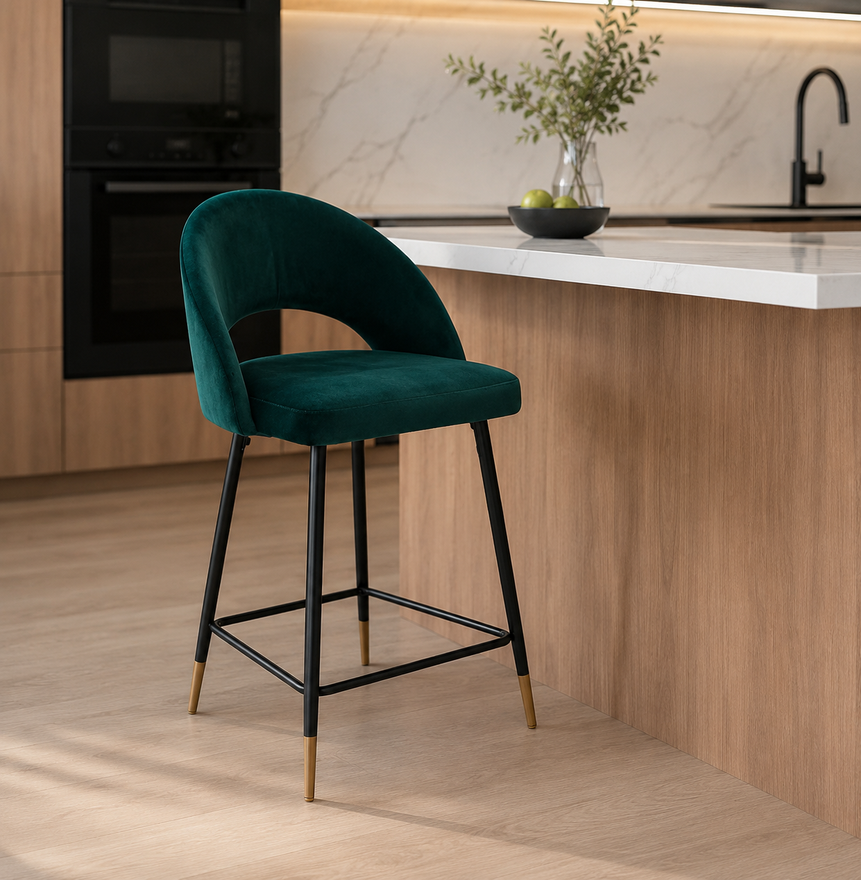 Tabouret en velours Akira