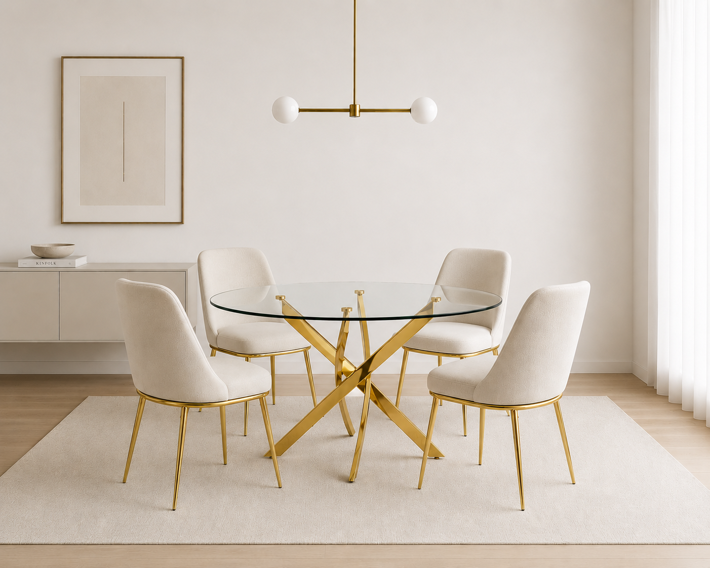 Table à manger ronde Xander (chromée)