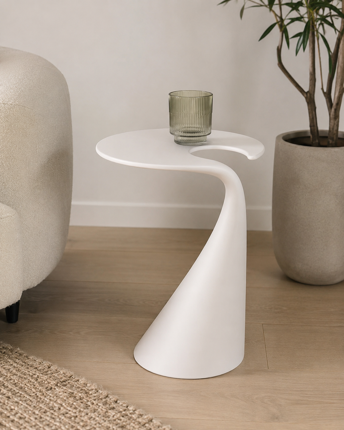 Milan White Side Table