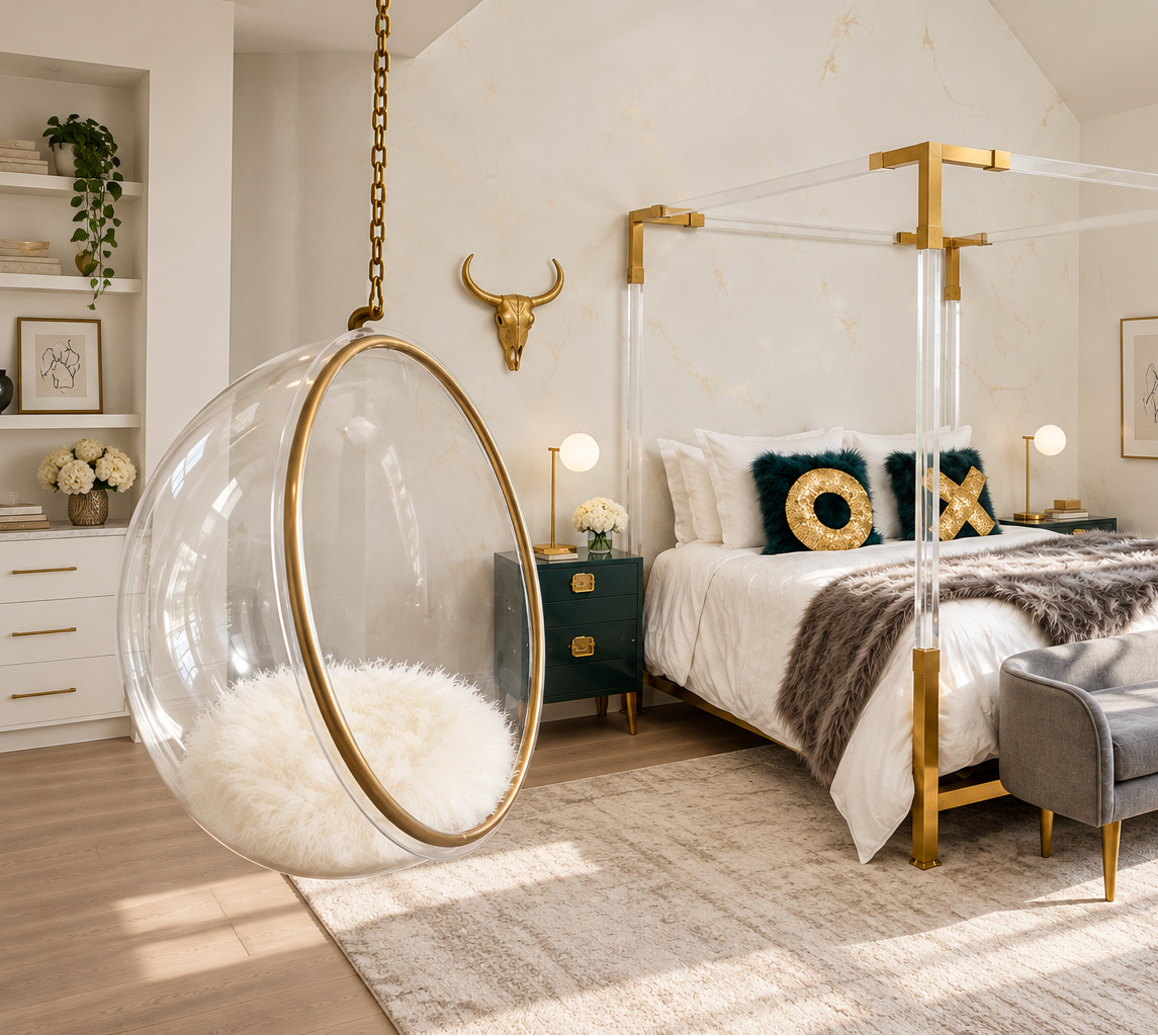Bubble Hanging Lounge Chair (Gold)