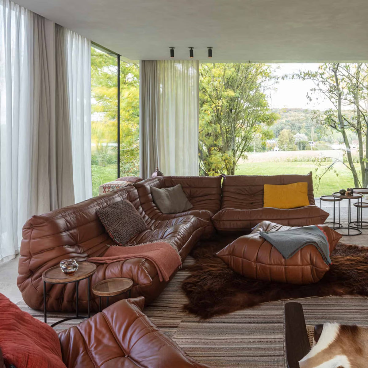 Togo Leather Sofa