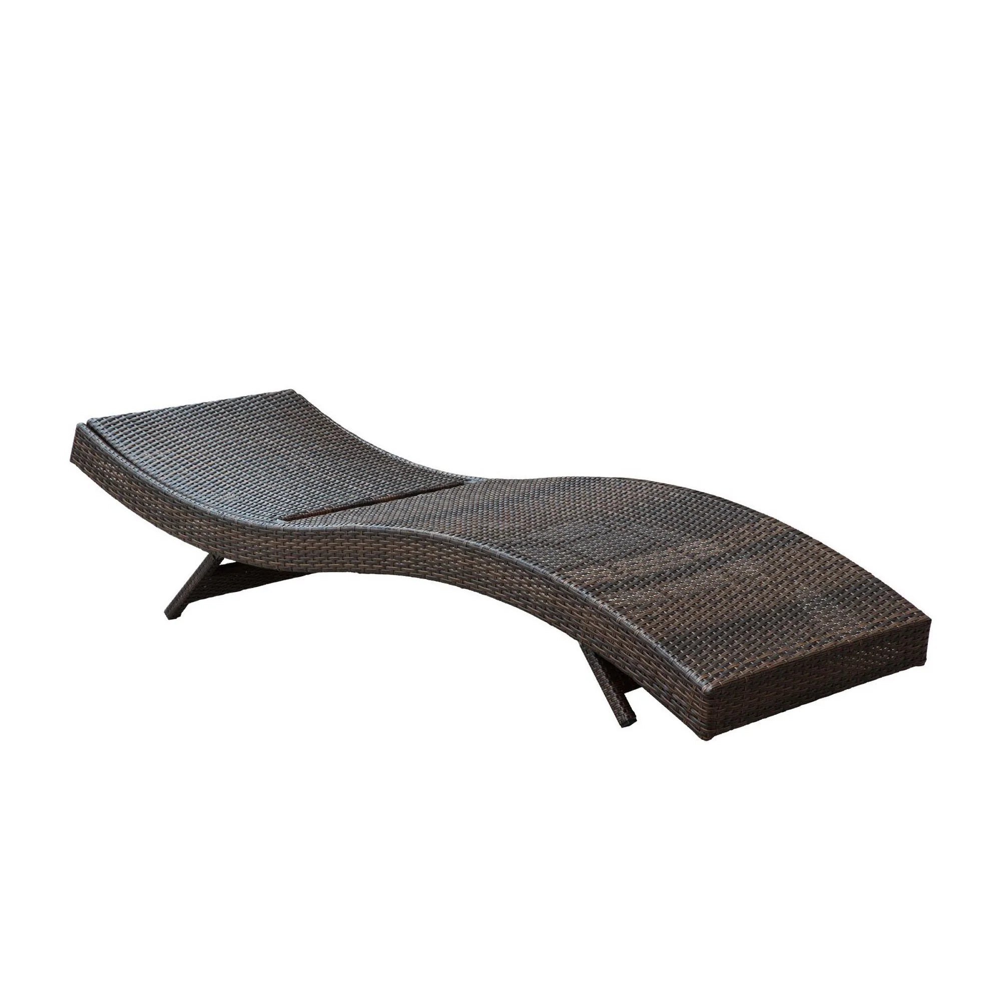Peer Outdoor Patio Chaise Set of 2 in Brown White