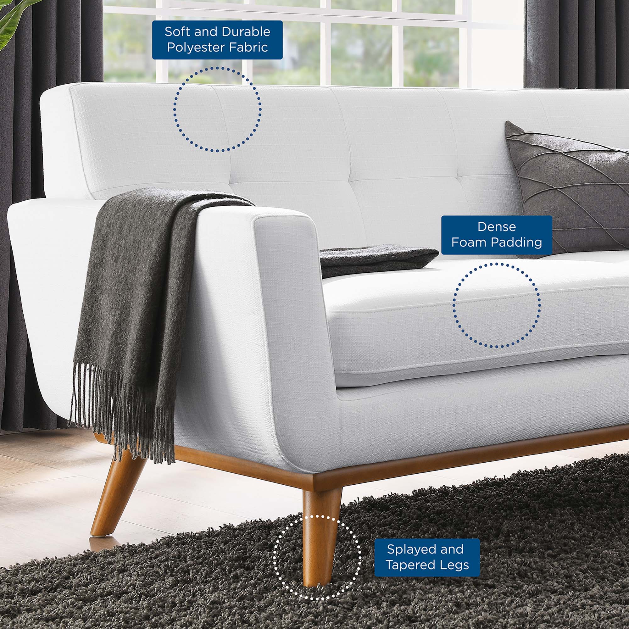 Chaise sans accoudoirs rembourrée en duvet Commix