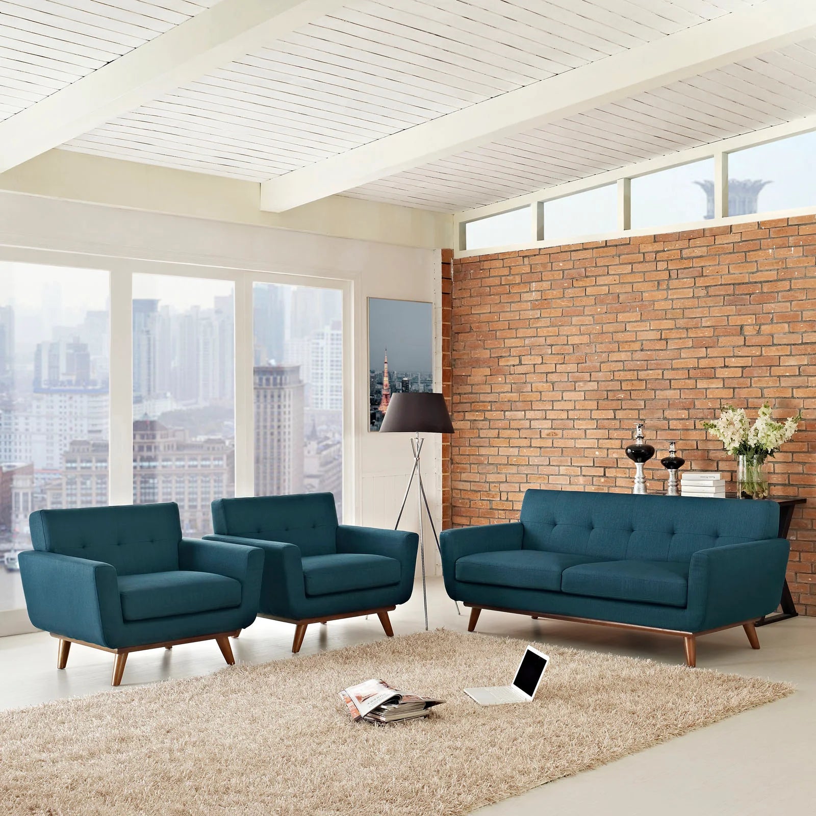 Chaise sans accoudoirs rembourrée en duvet Commix
