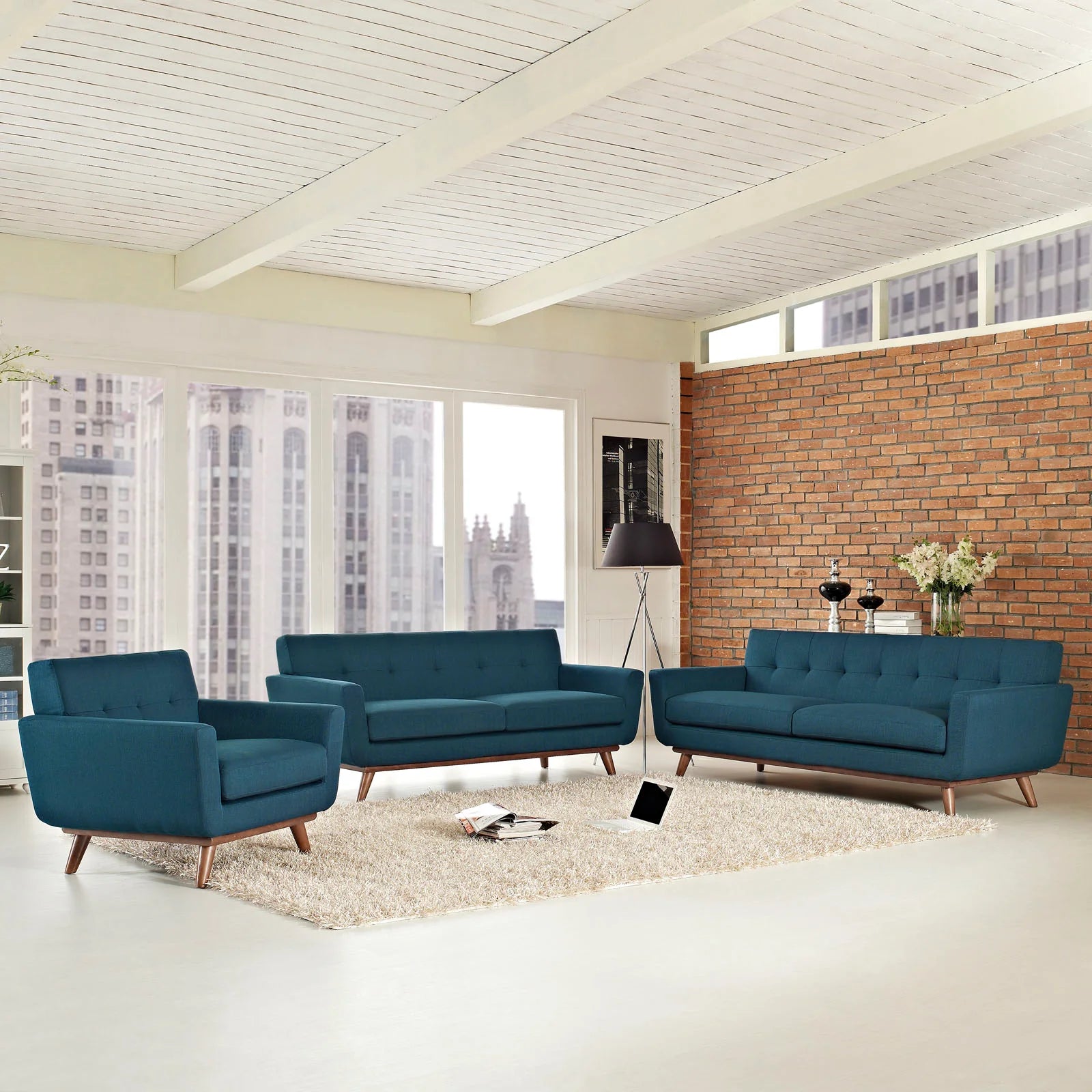Chaise sans accoudoirs rembourrée en duvet Commix