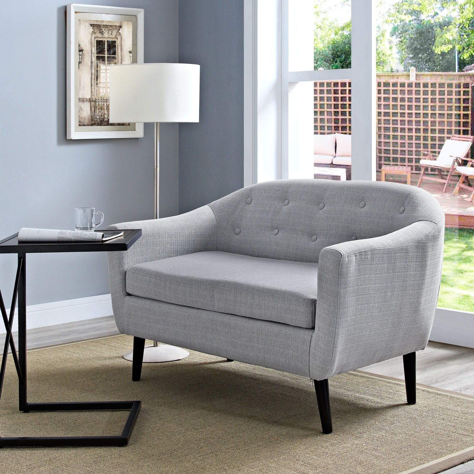 Chaise sans accoudoirs rembourrée en duvet Commix