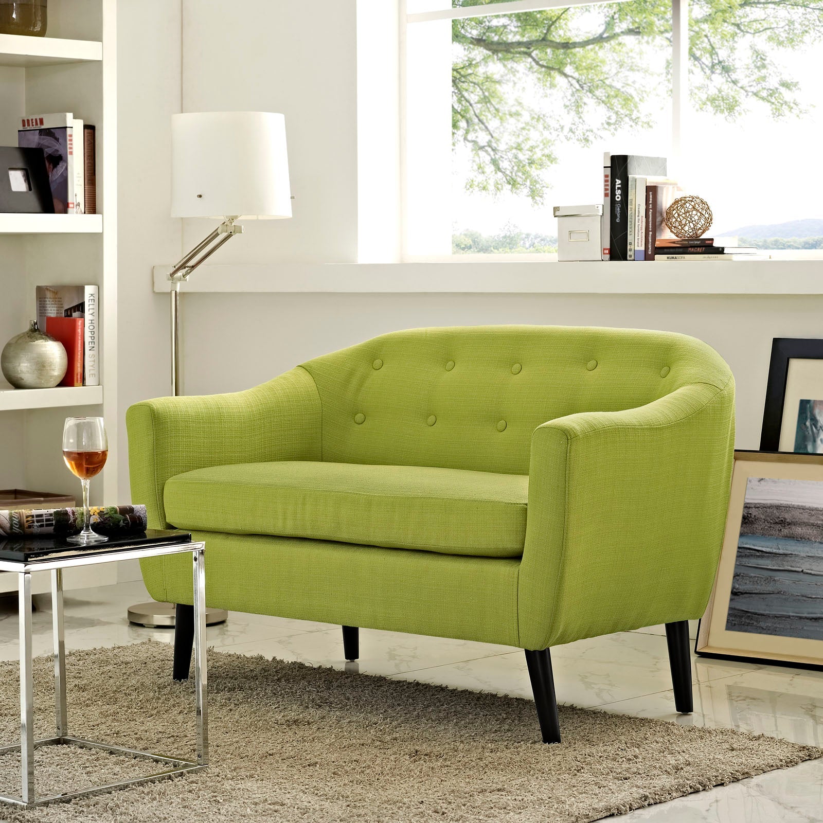 Chaise sans accoudoirs rembourrée en duvet Commix