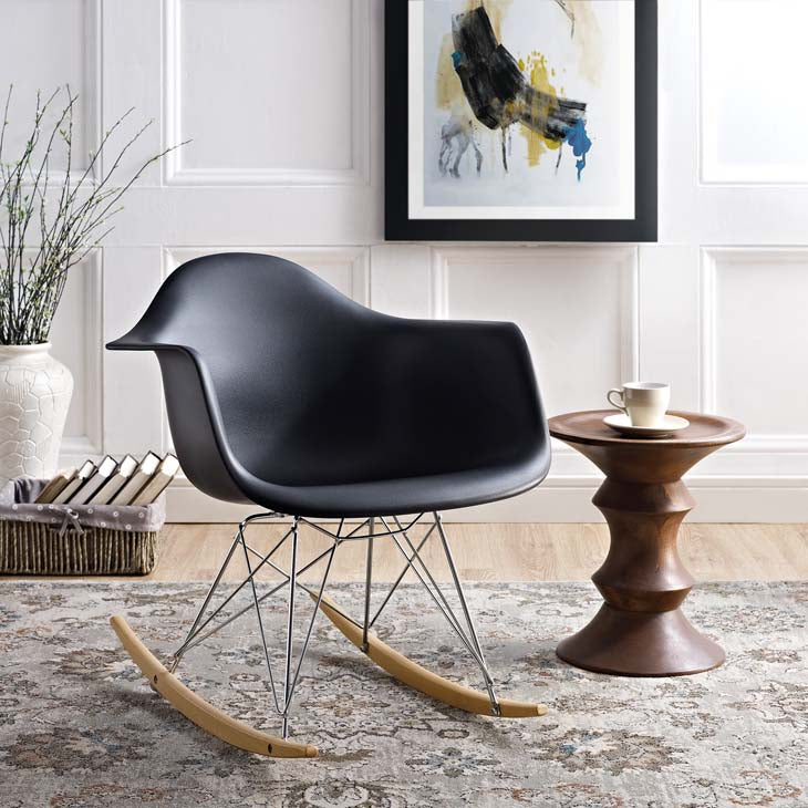Fauteuil à bascule en plastique moulé Eames