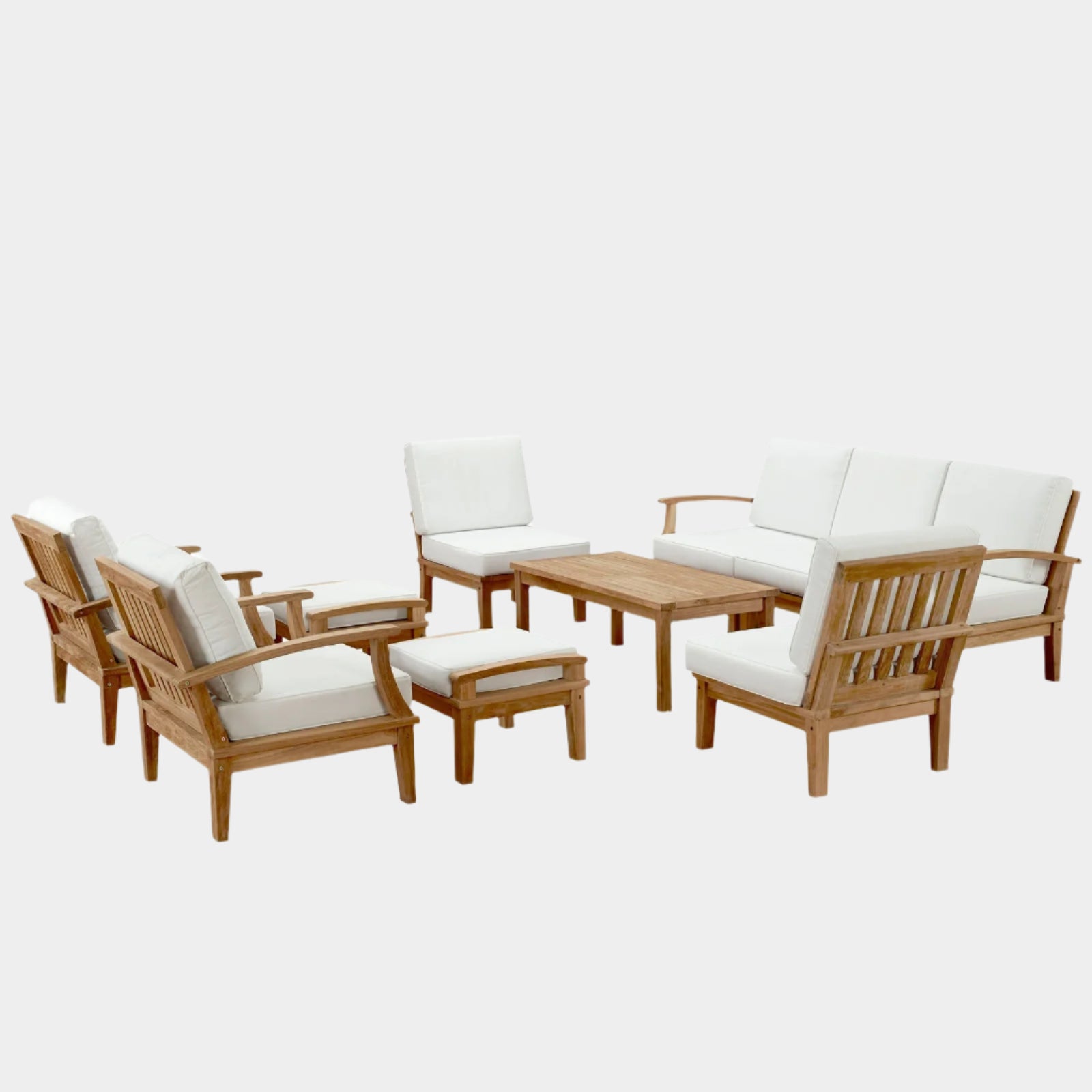 Marina 10 Piece Outdoor Patio Teak Set
