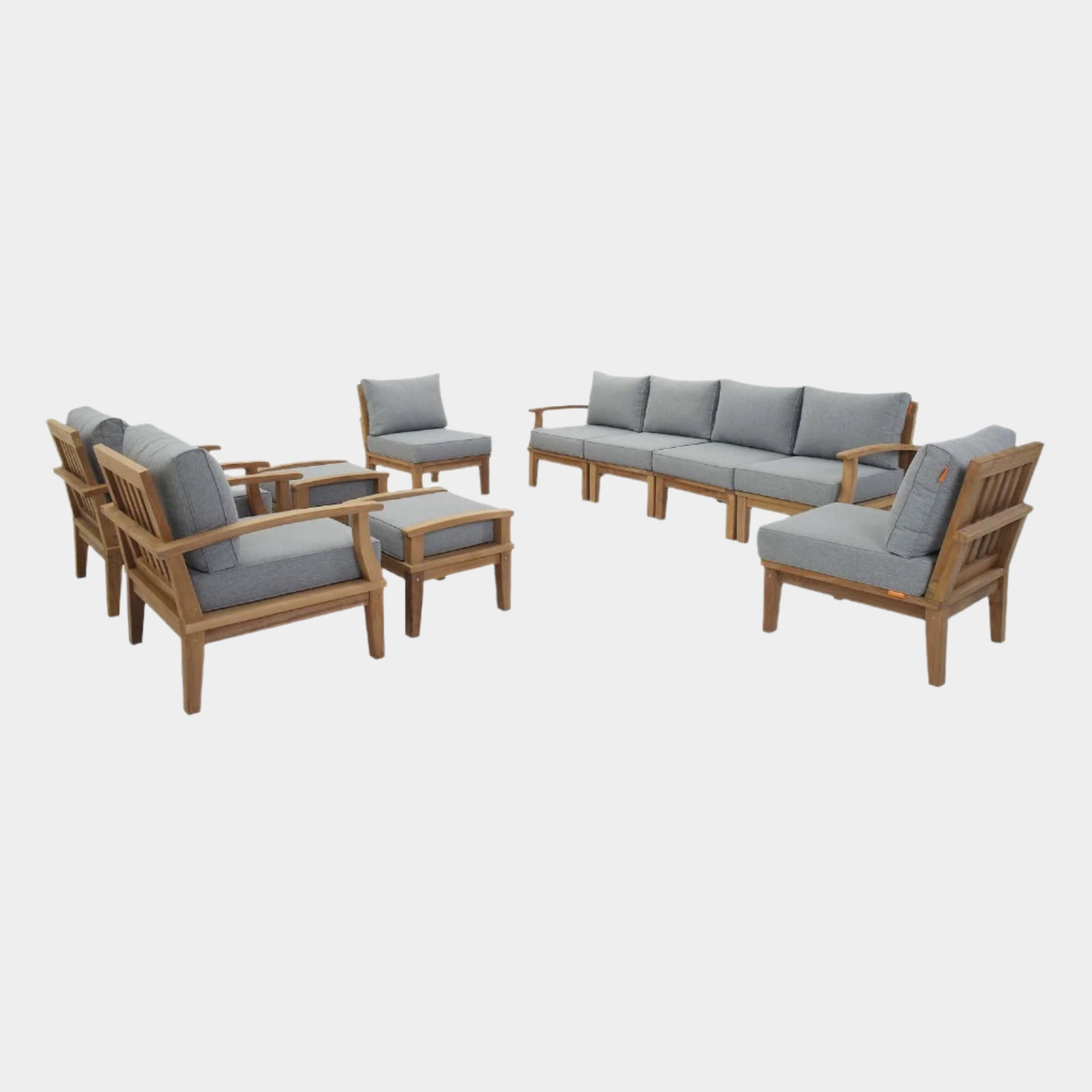 Marina 10 Piece Outdoor Patio Teak Set