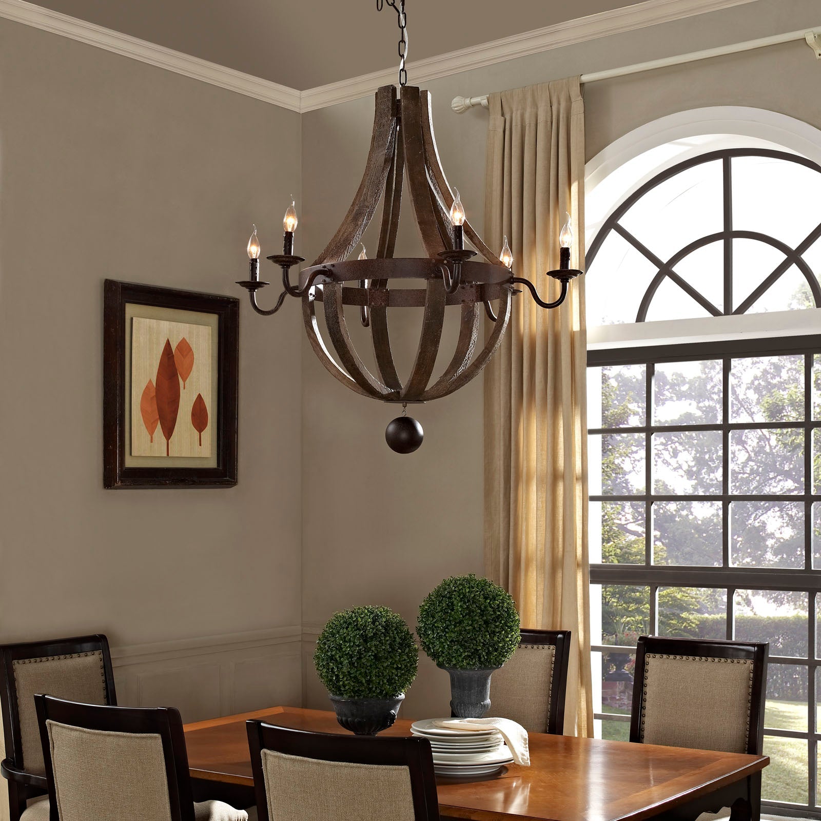 Ballista Chandelier in Antique Brass