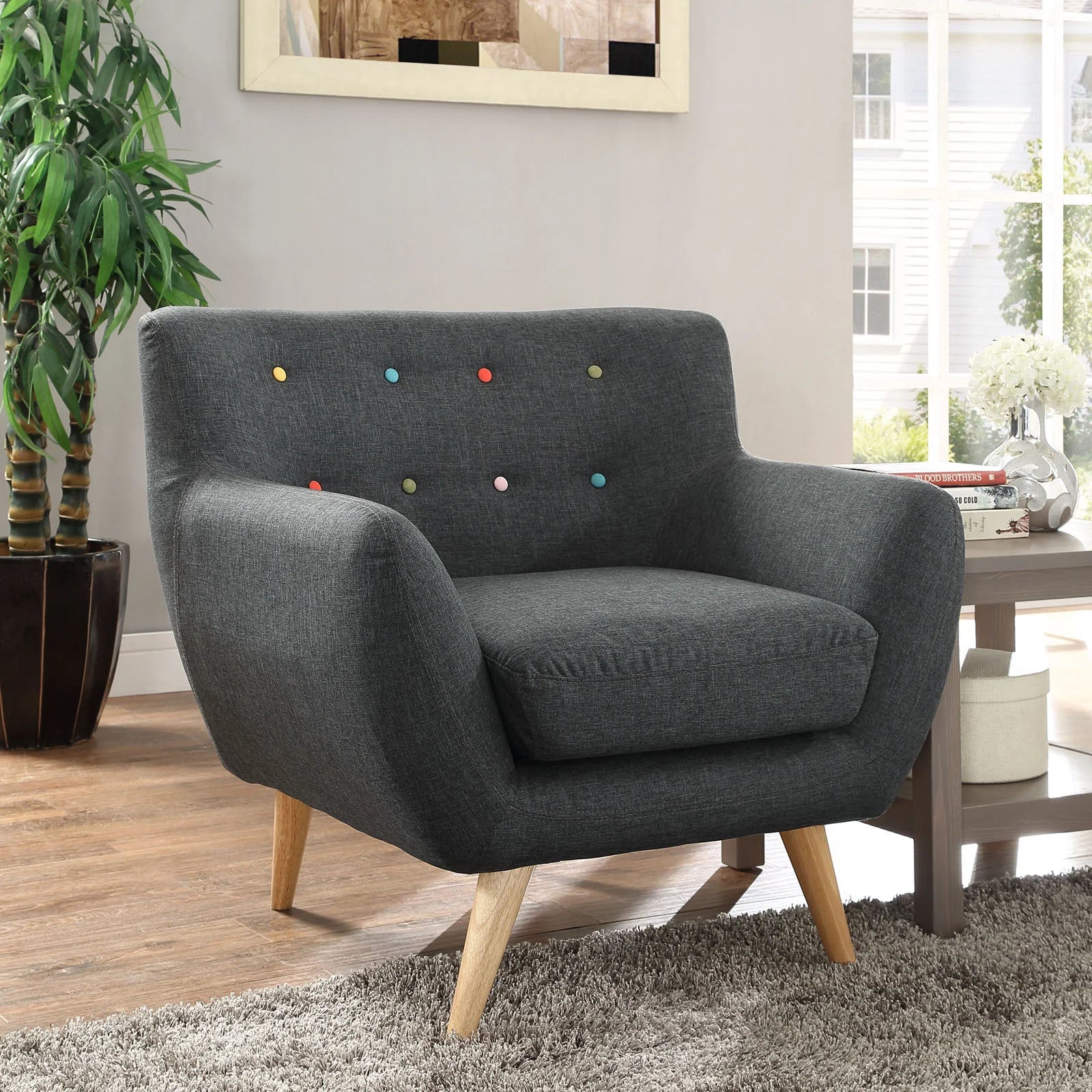 Remark Upholstered Fabric Armchair in Gray