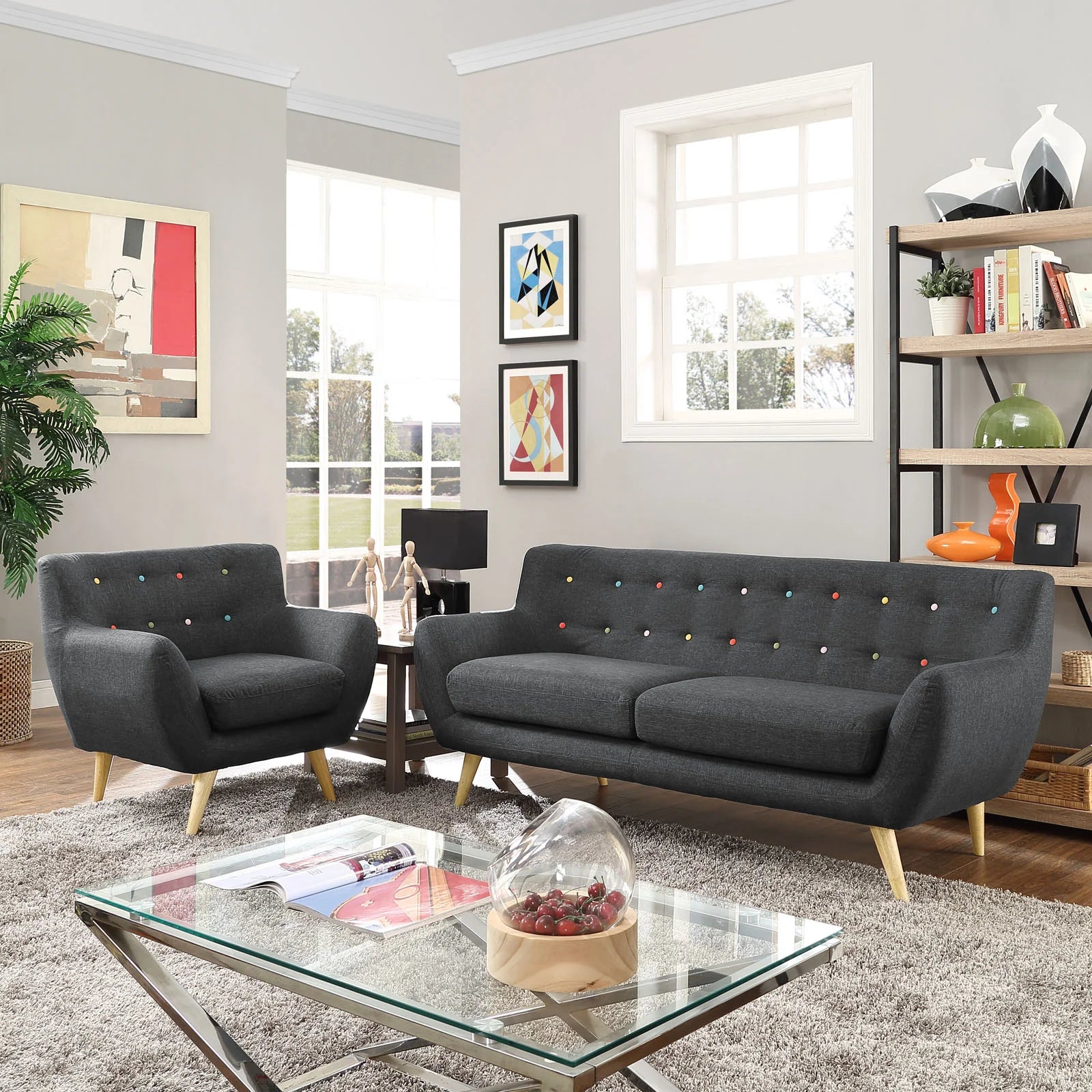 Chaise sans accoudoirs rembourrée en duvet Commix