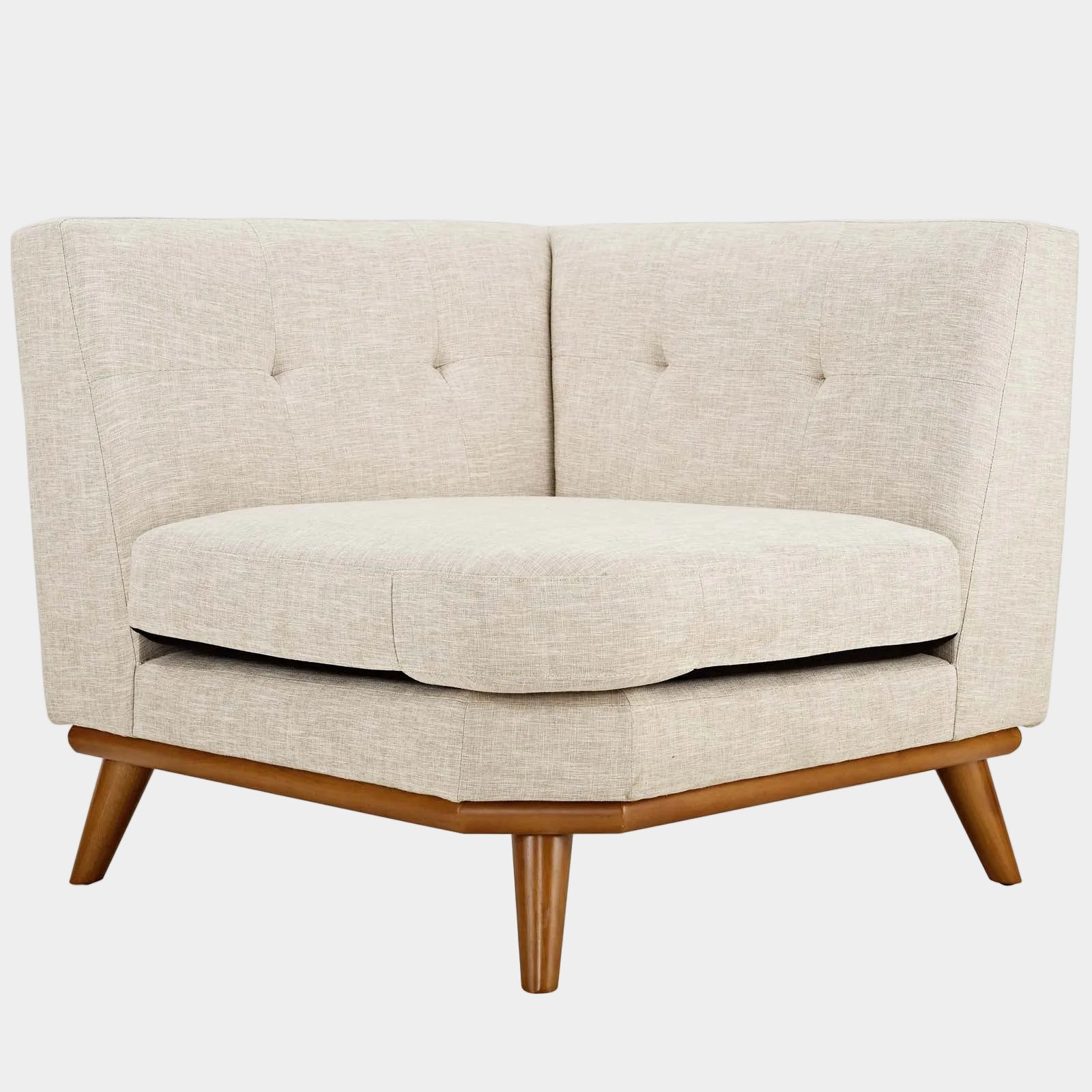 Engage Upholstered Fabric Corner Chair in Beige