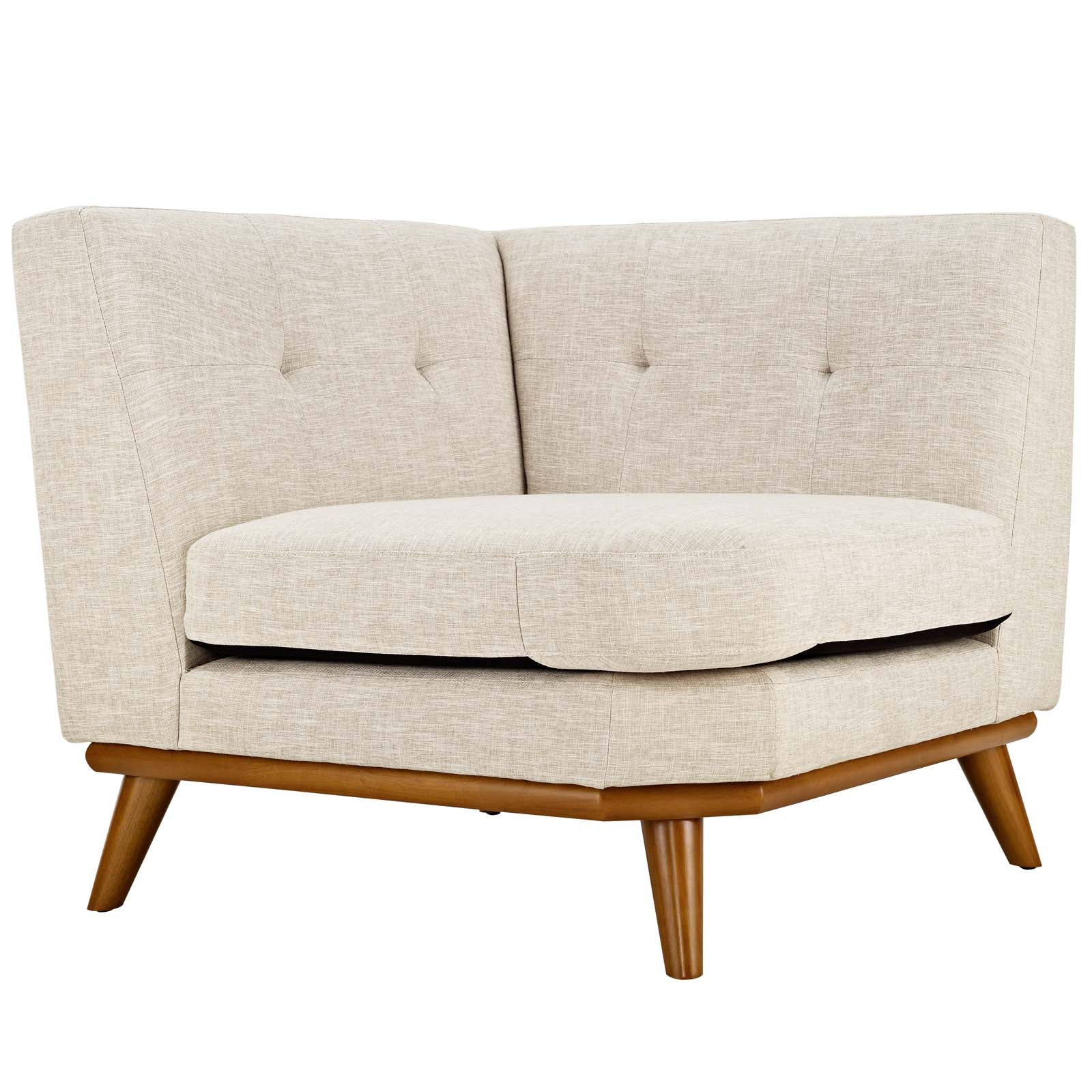 Engage Upholstered Fabric Corner Chair in Beige