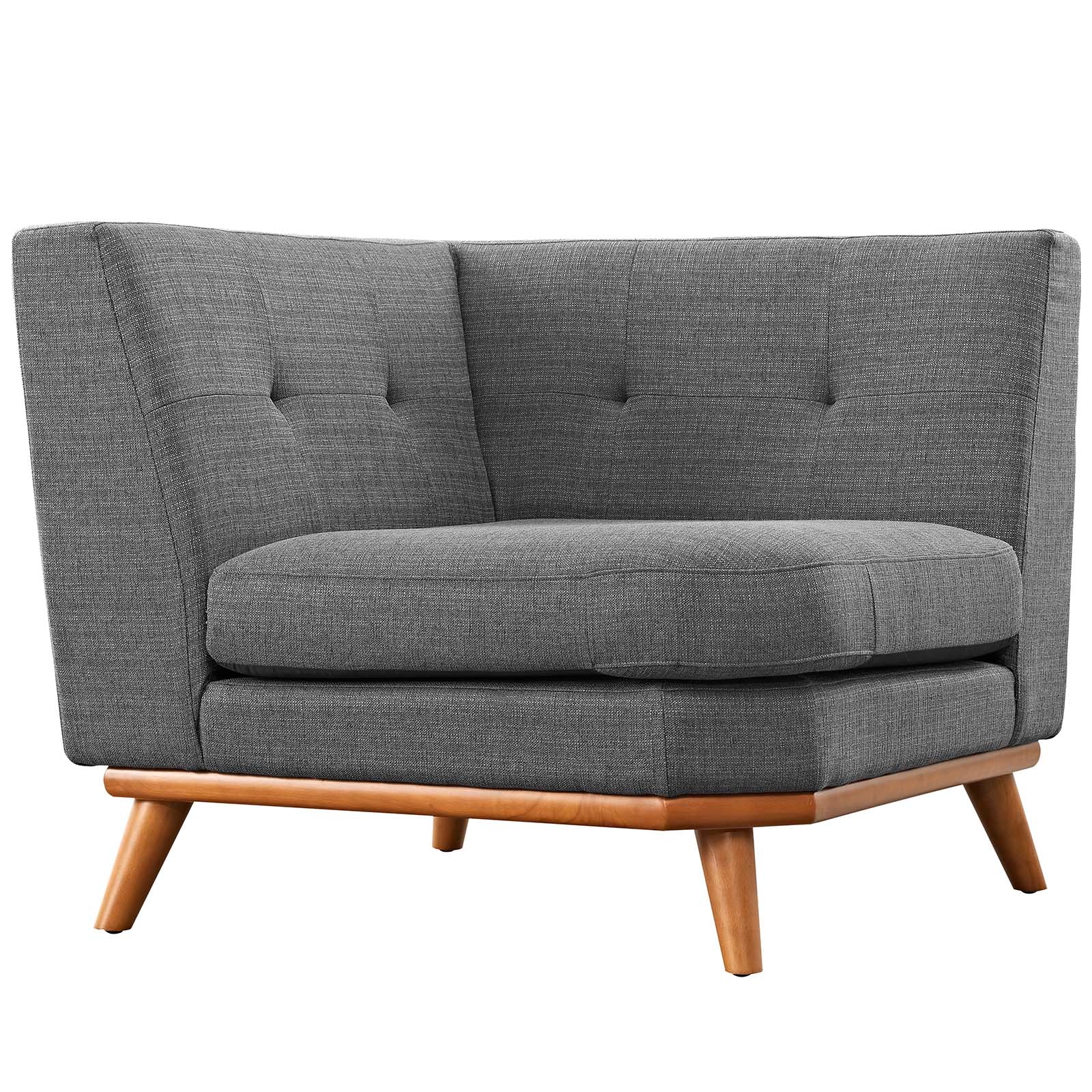 Engage Upholstered Fabric Corner Chair in Beige