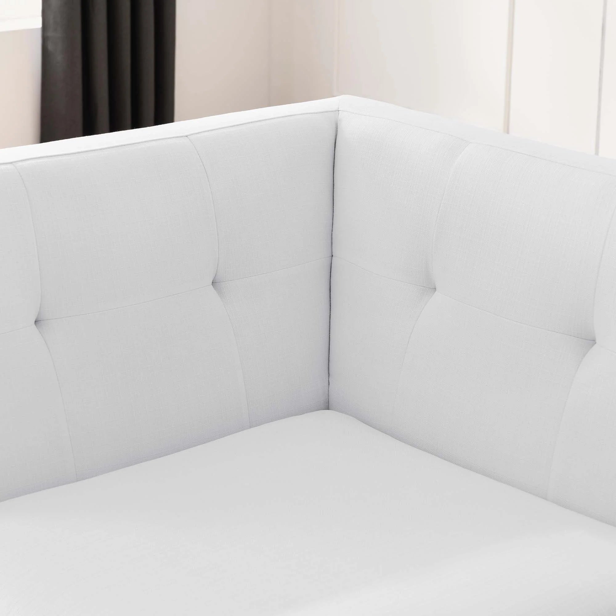 Engage Upholstered Fabric Corner Chair in Beige