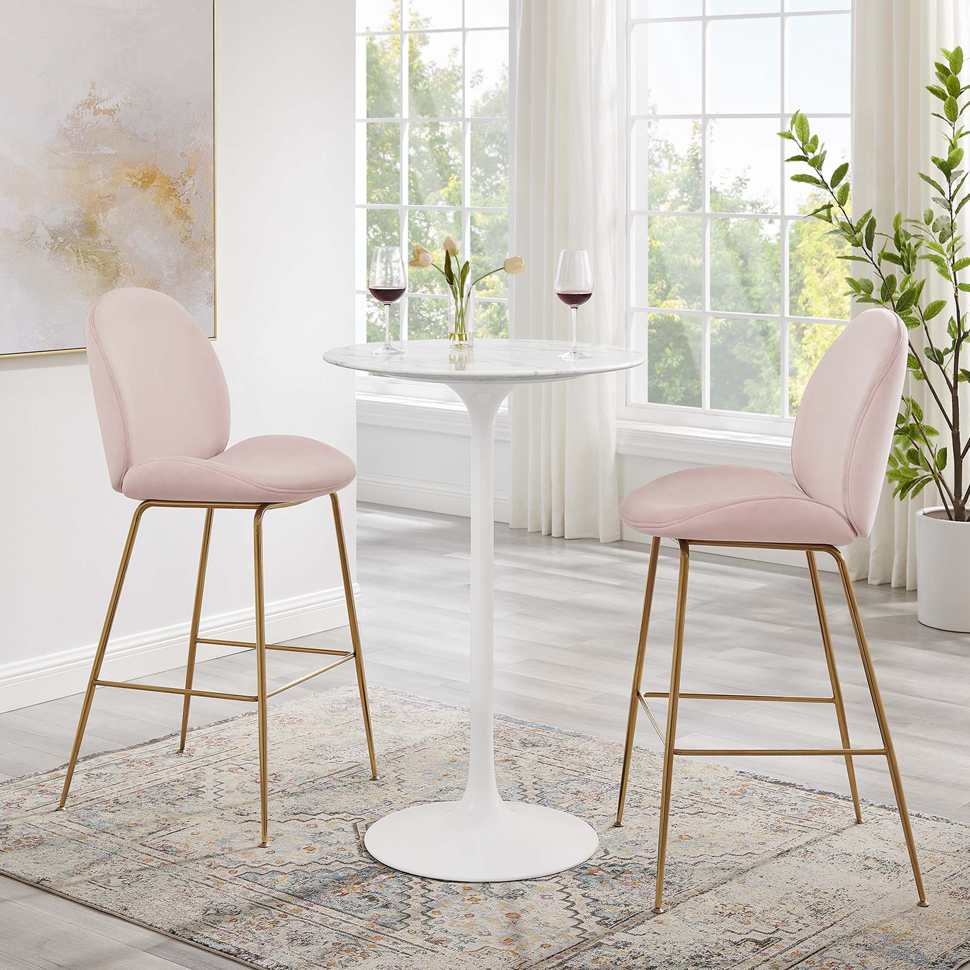 Lippa Round Artificial Marble Bar Table