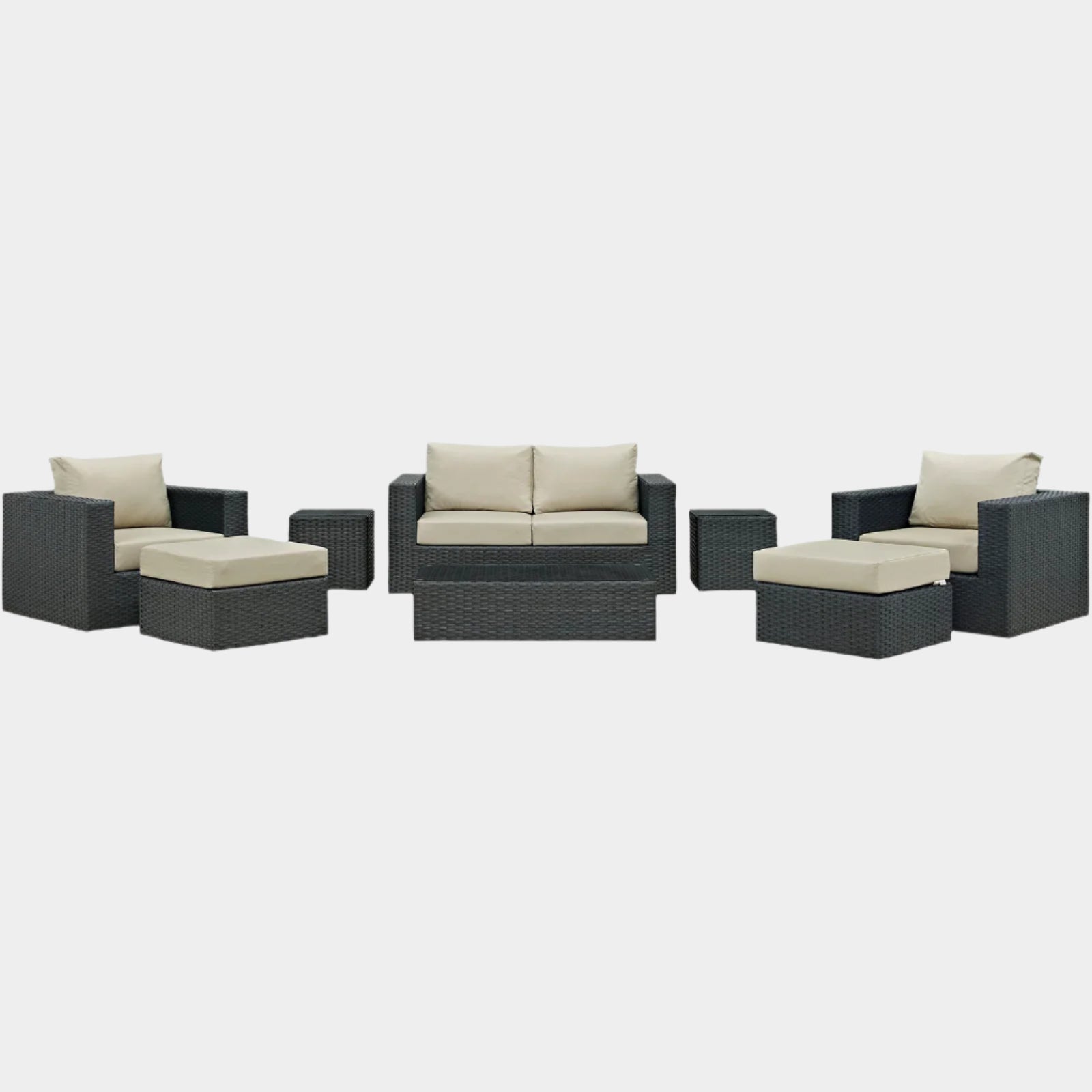 Sojourn 8 Piece Outdoor Patio Sunbrella® Sectional Set
