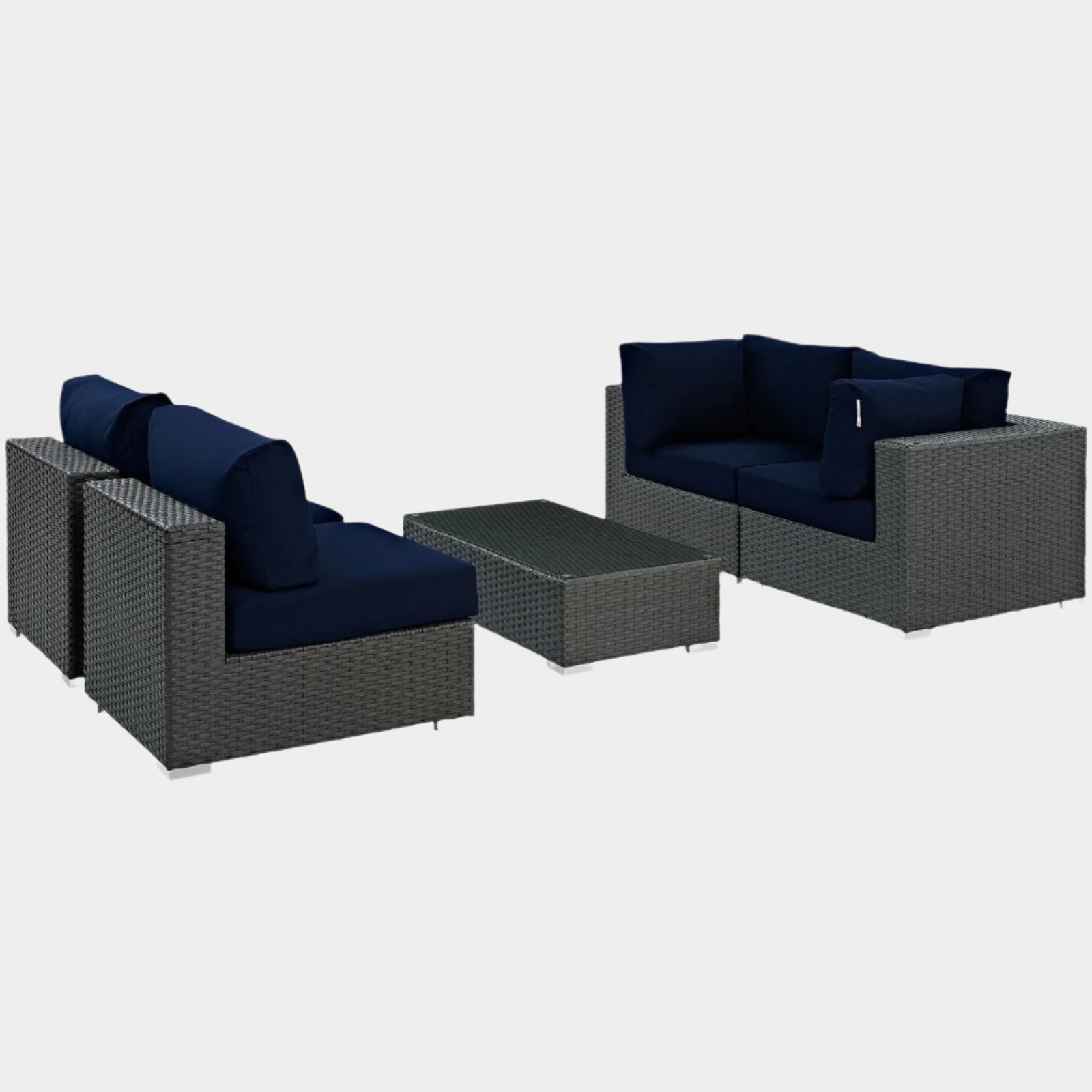 Sojourn 5 Piece Outdoor Patio Sunbrella® Sectional Set