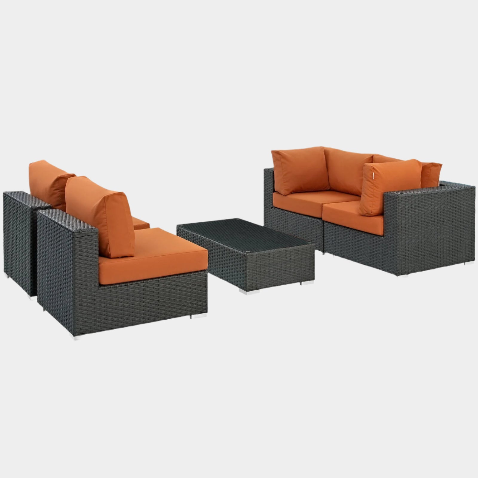 Sojourn 5 Piece Outdoor Patio Sunbrella® Sectional Set