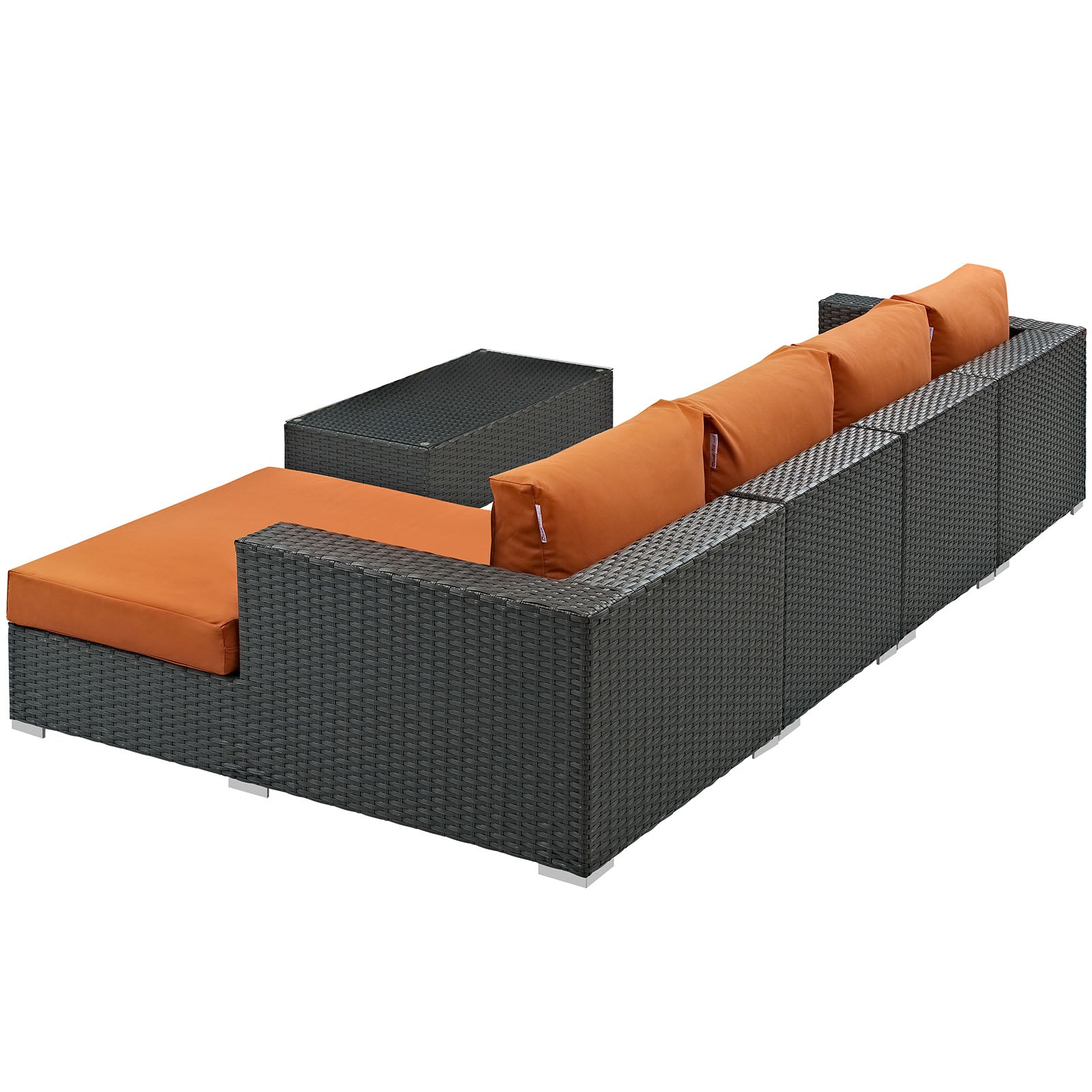 Sojourn 5 Piece Outdoor Patio Sunbrella® Sectional Set in Canvas Tuscan