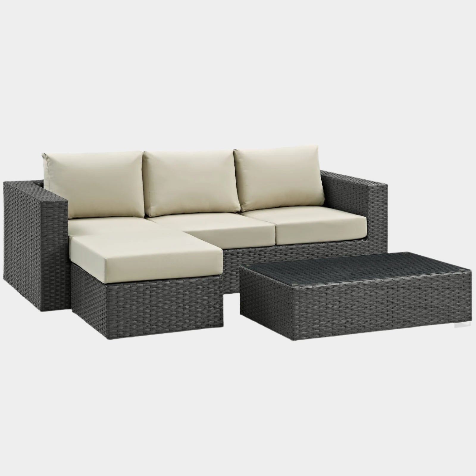 Sojourn 3 Piece Outdoor Patio Sunbrella® Sectional Set