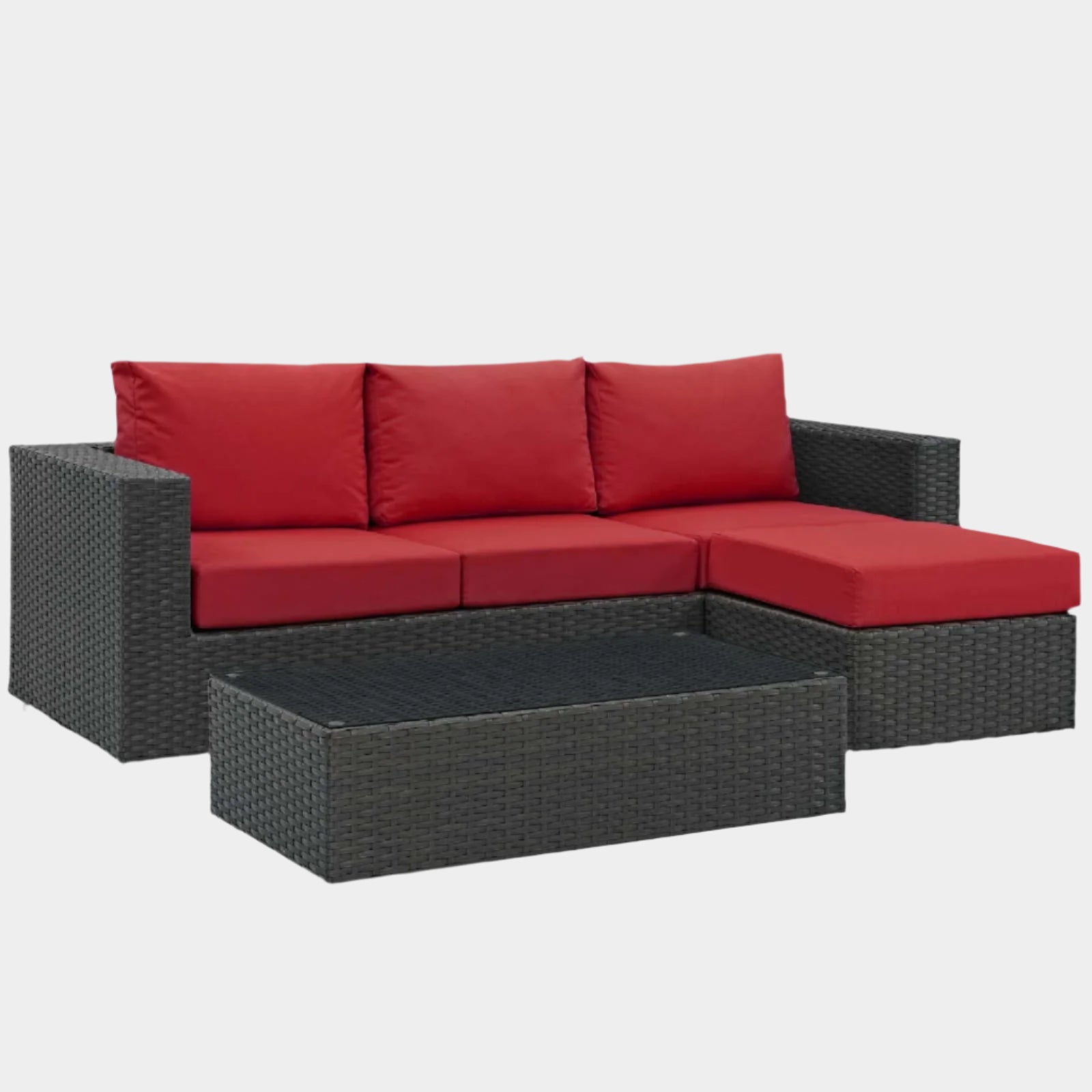 Sojourn 3 Piece Outdoor Patio Sunbrella® Sectional Set