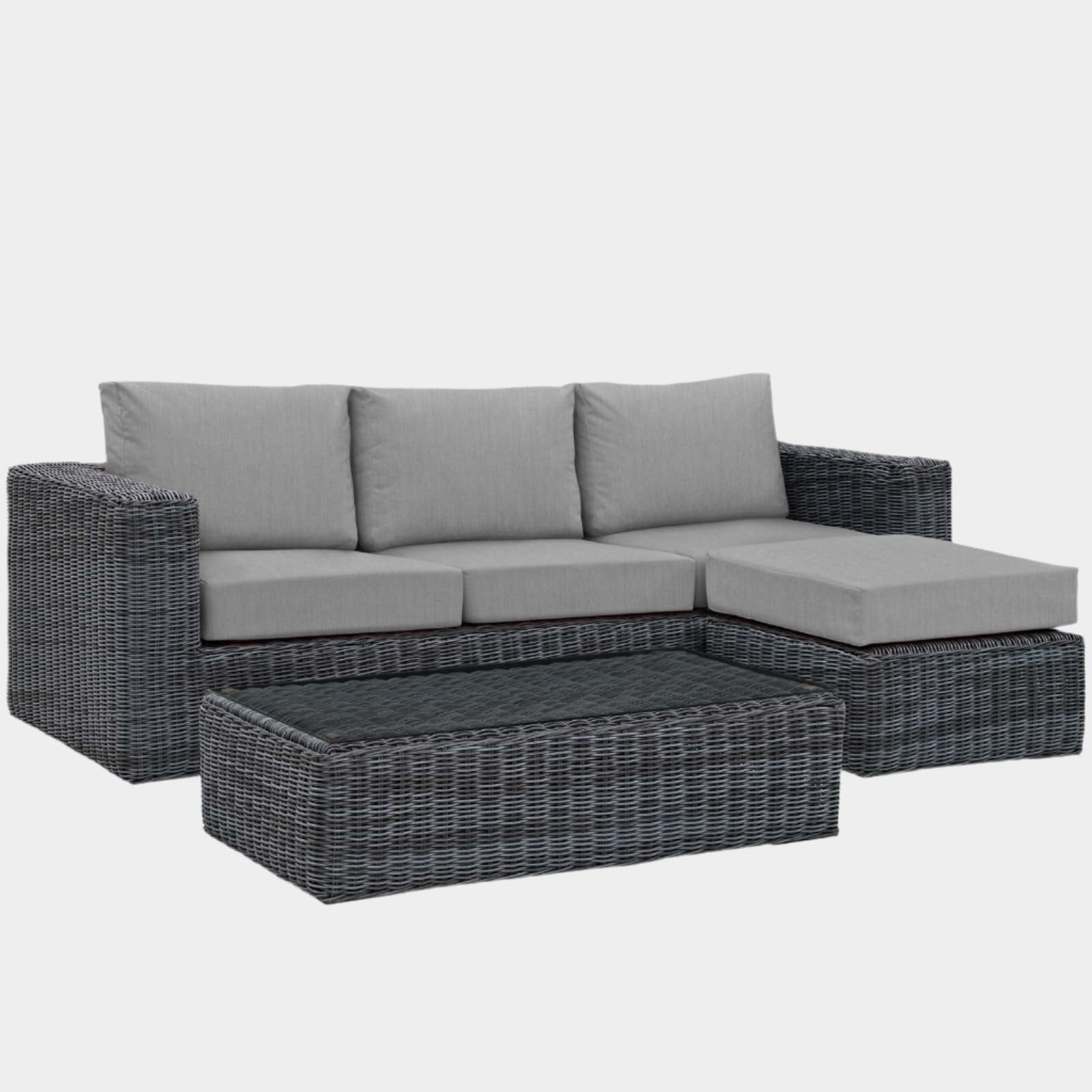 Summon 3 Piece Outdoor Patio Sunbrella® Sectional Set