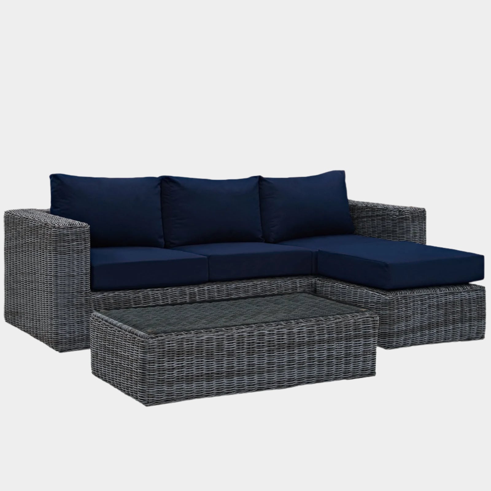 Summon 3 Piece Outdoor Patio Sunbrella® Sectional Set