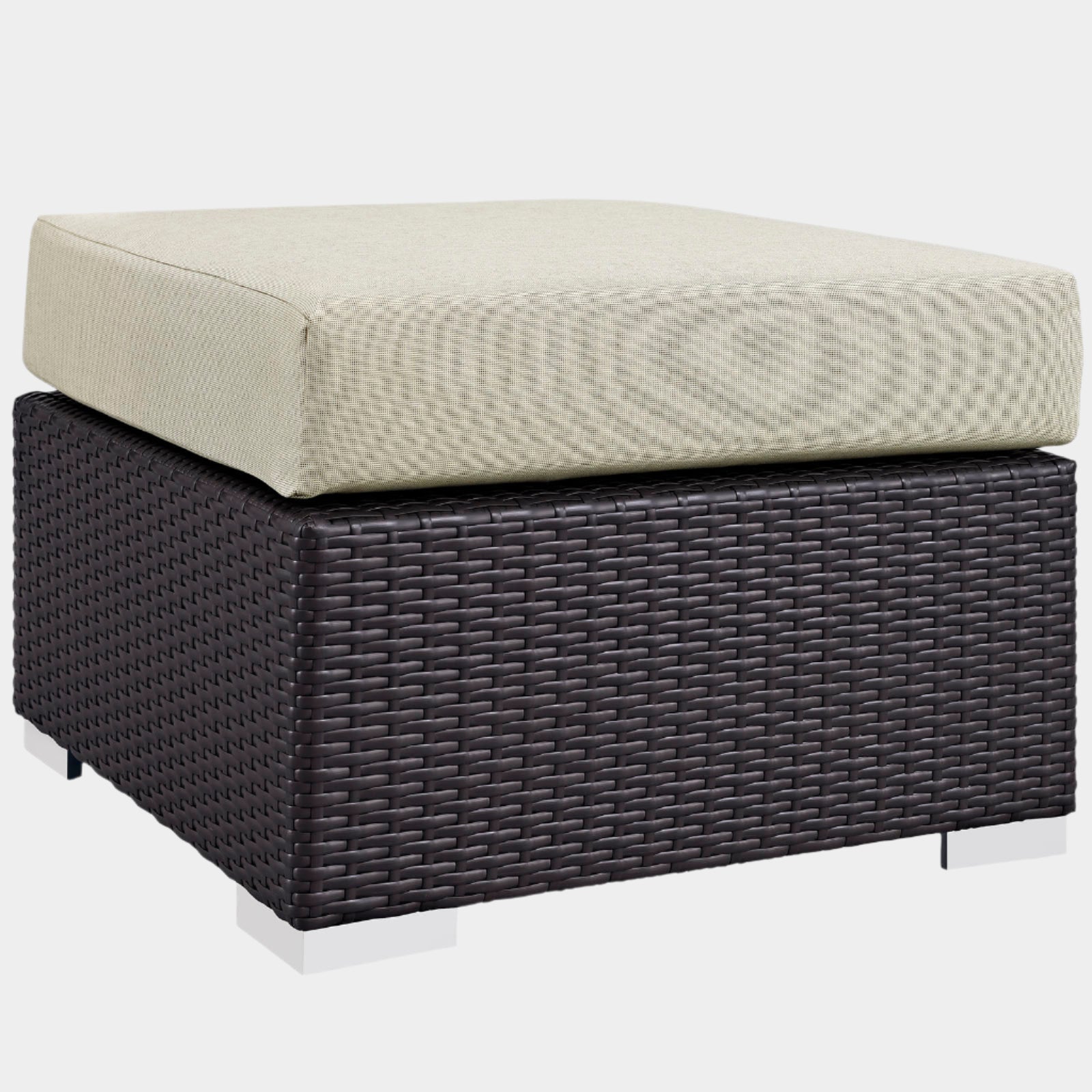 Convene Outdoor Patio Fabric Square Ottoman
