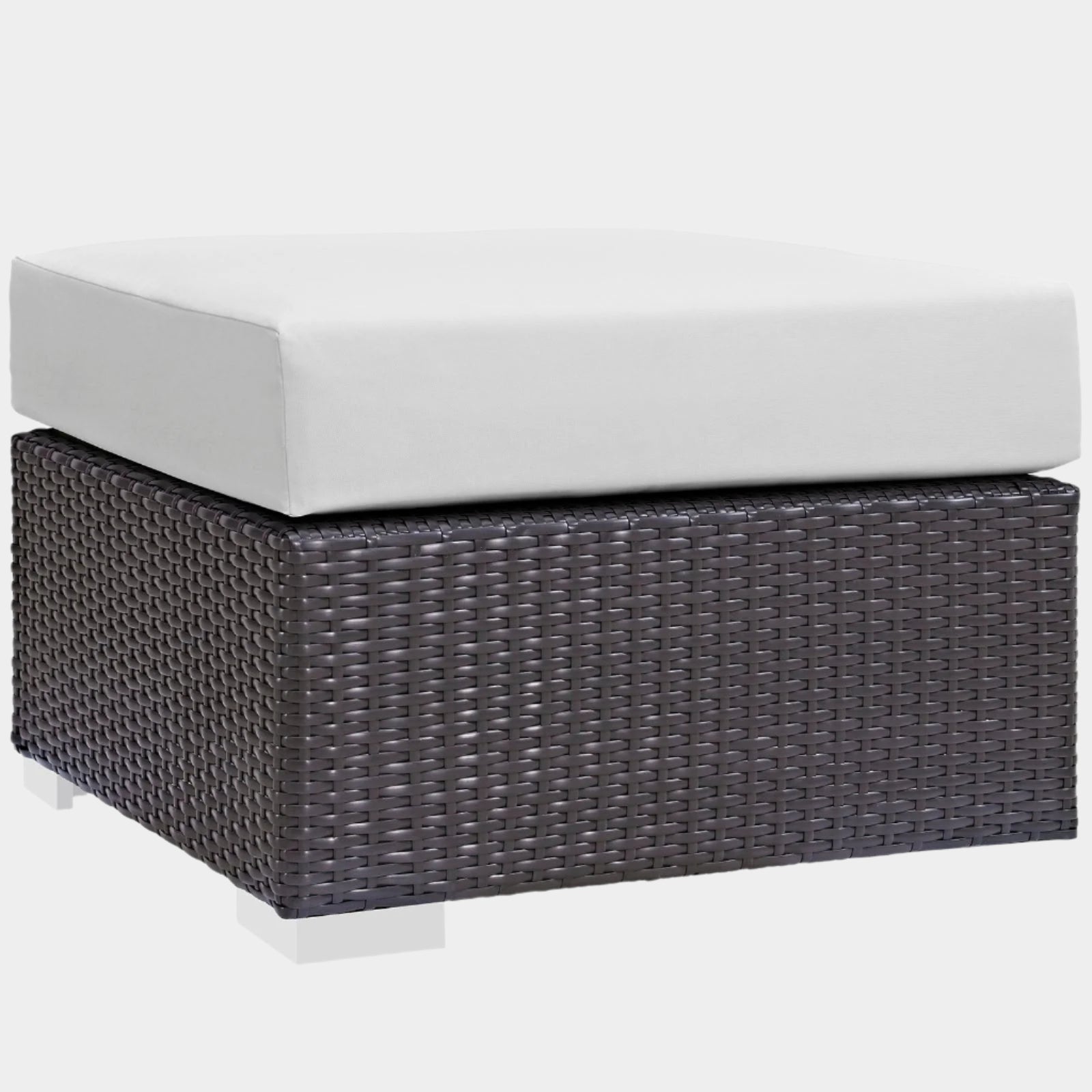 Convene Outdoor Patio Fabric Square Ottoman