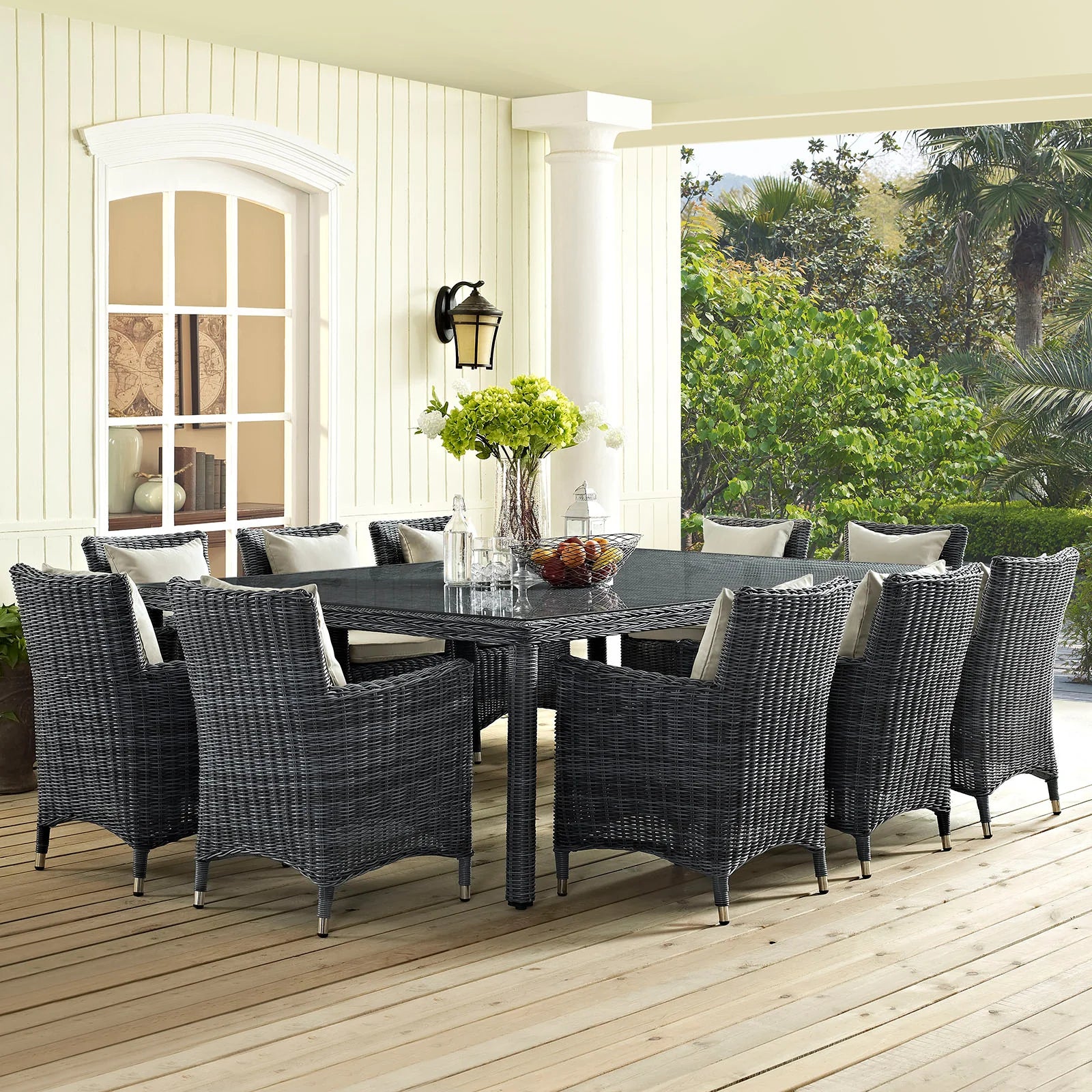 Summon 90" Outdoor Patio Dining Table in Gray