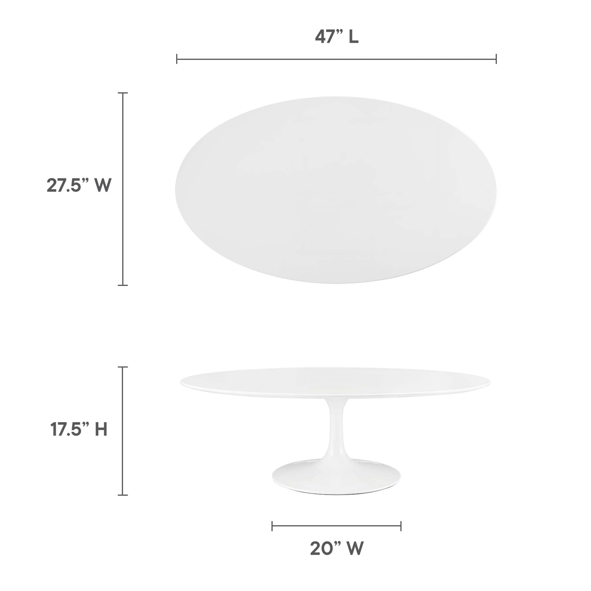 Oval-Shaped Wood Coffee Table