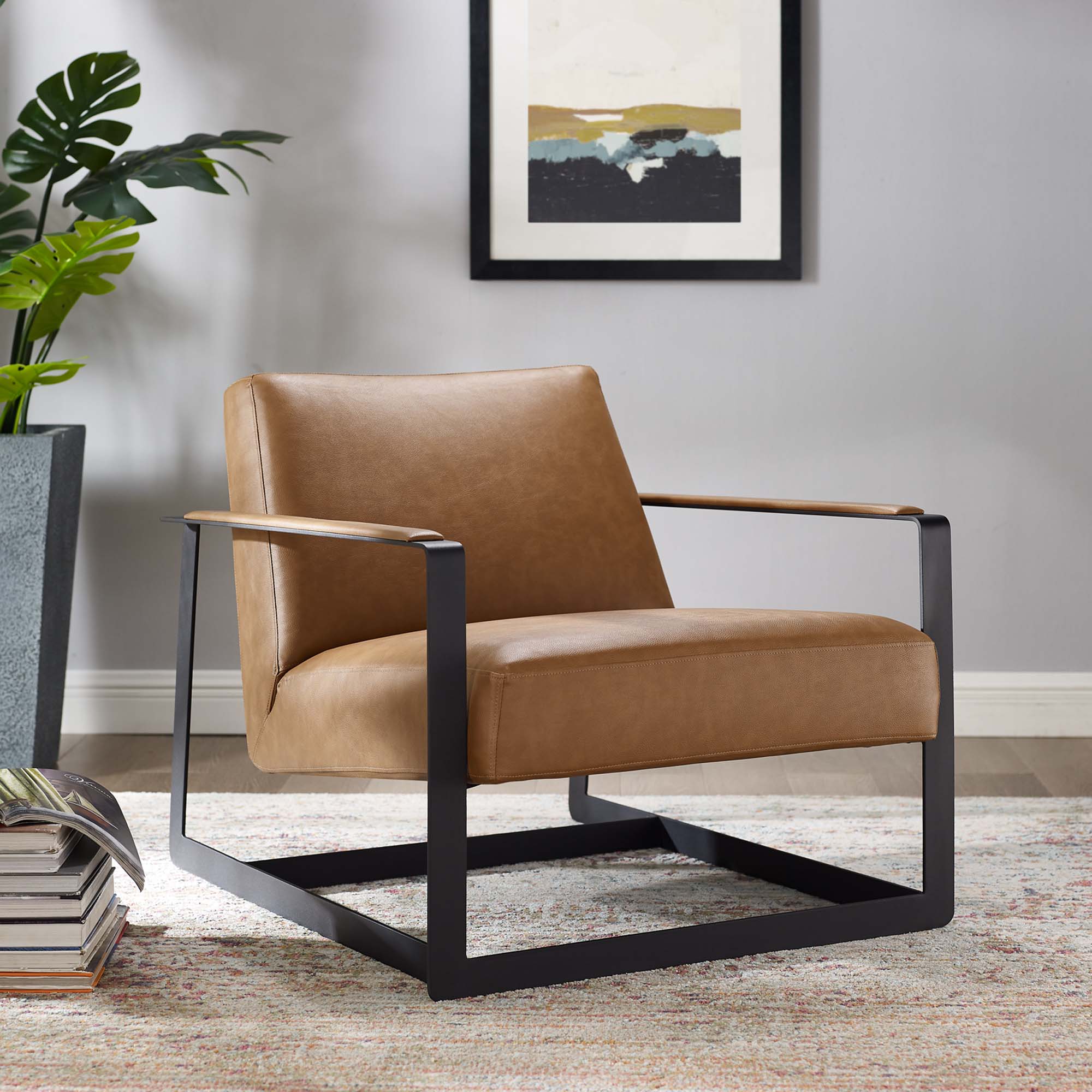 Fauteuil d'appoint en cuir végétalien Seg
