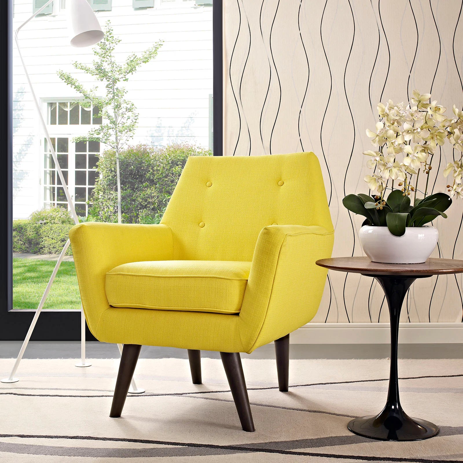 Fauteuil en tissu rembourré Posit