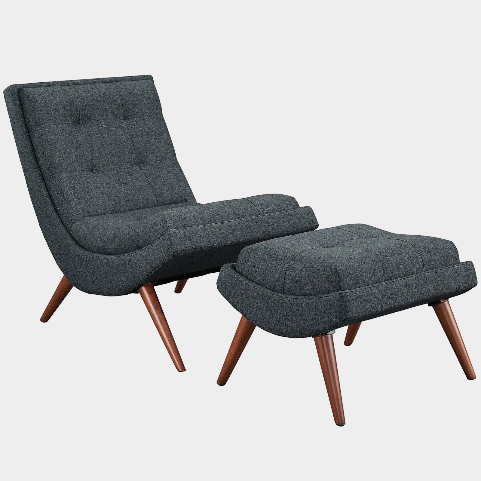 Ramp Upholstered Fabric Lounge Chair Set