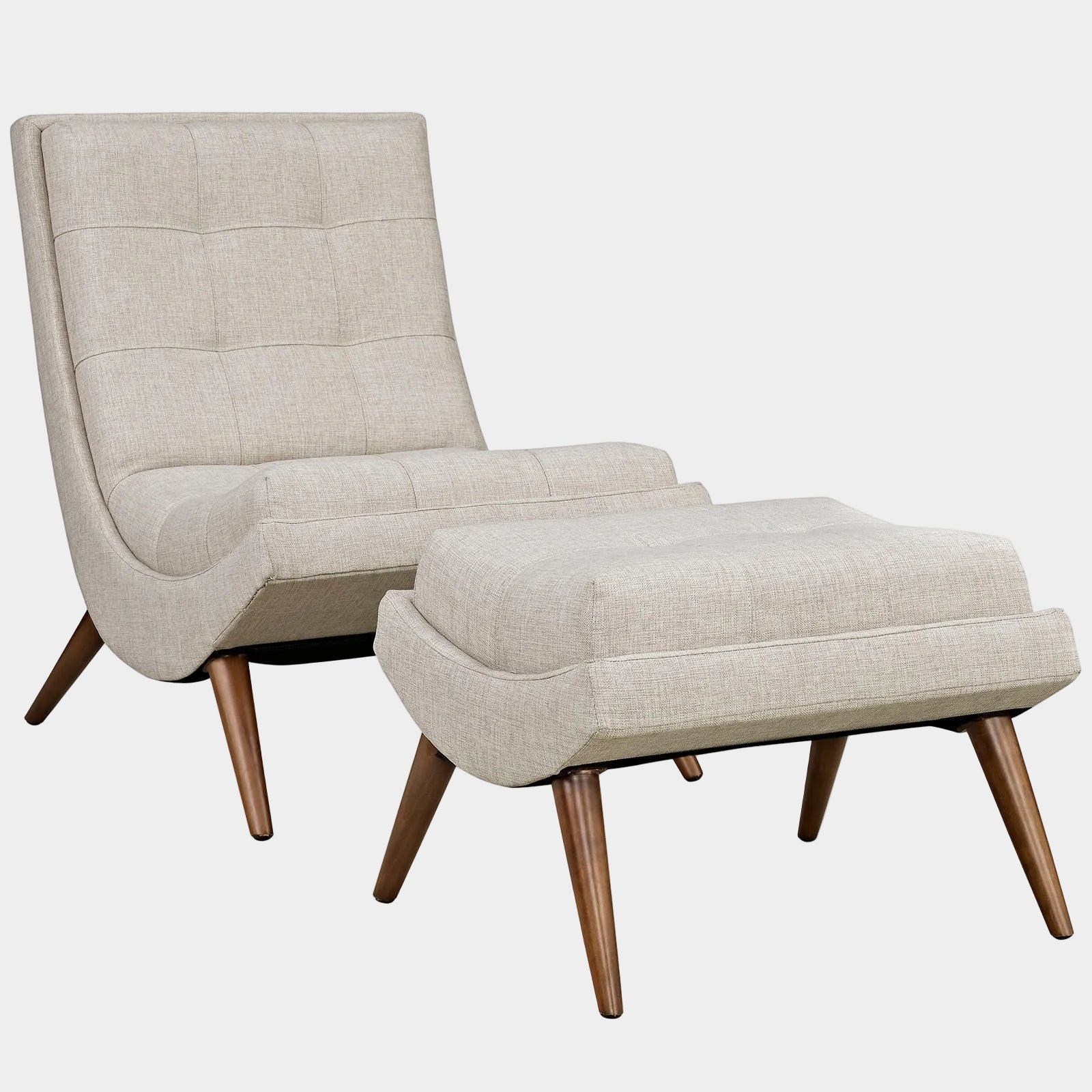 Ramp Upholstered Fabric Lounge Chair Set