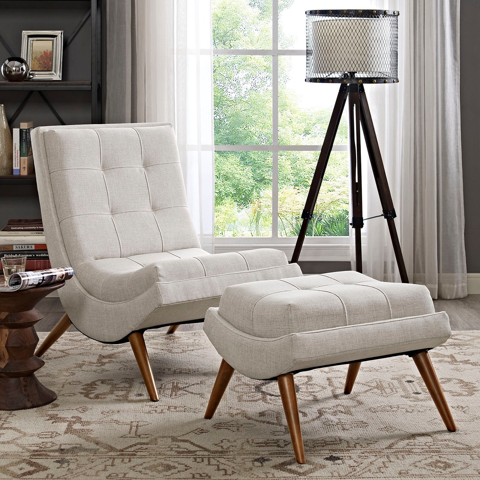 Chaise pivotante en tissu velours et bois Astral Performance