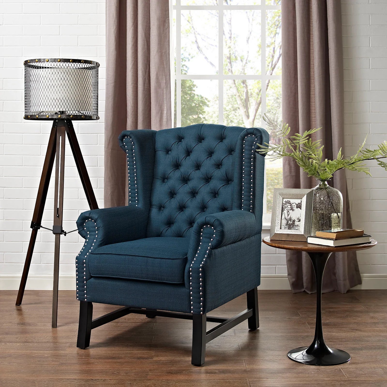 Fauteuil rembourré en tissu Steer